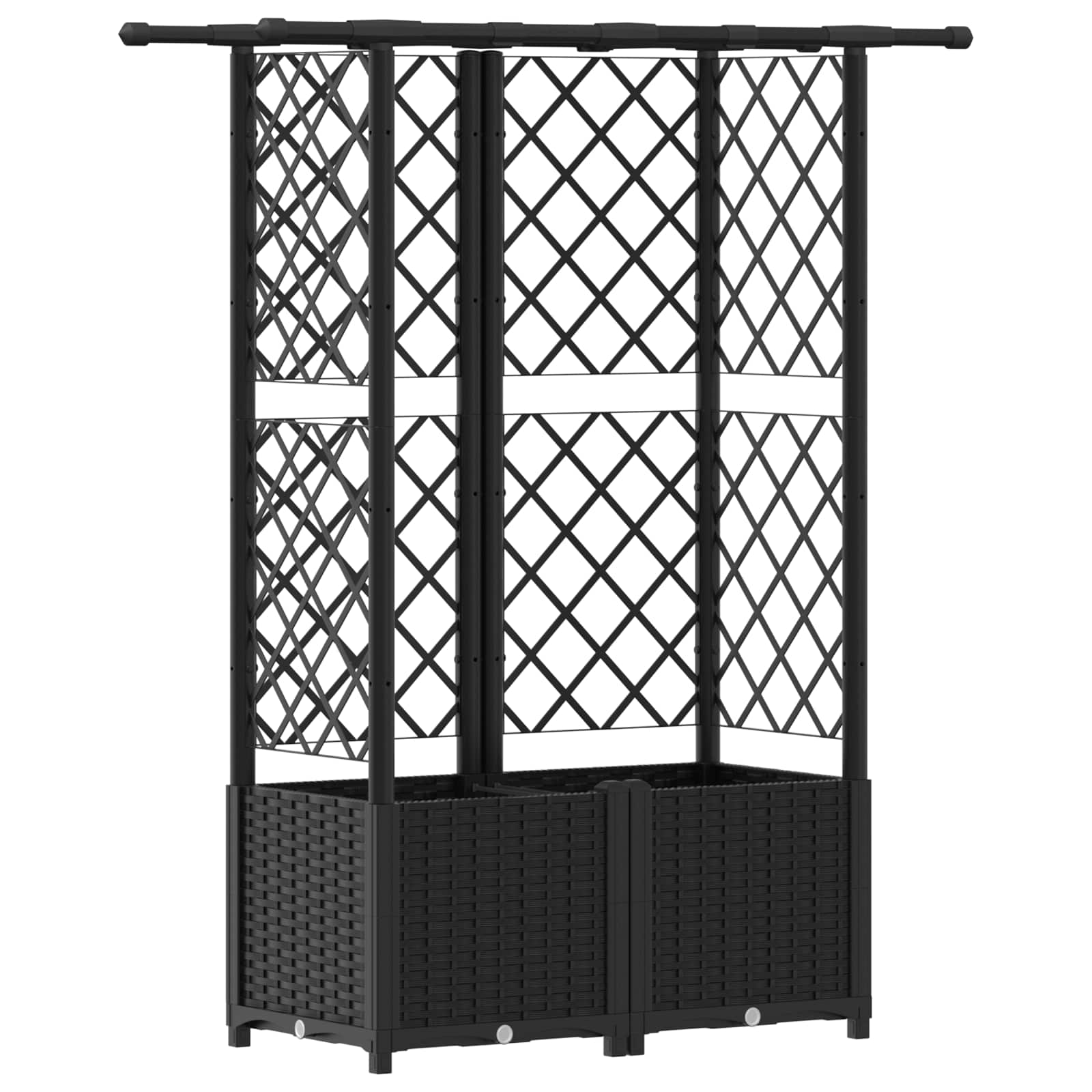 Letto Rialzato con Griglia e Tetto Nero 124 x 40 x 136 cm PP