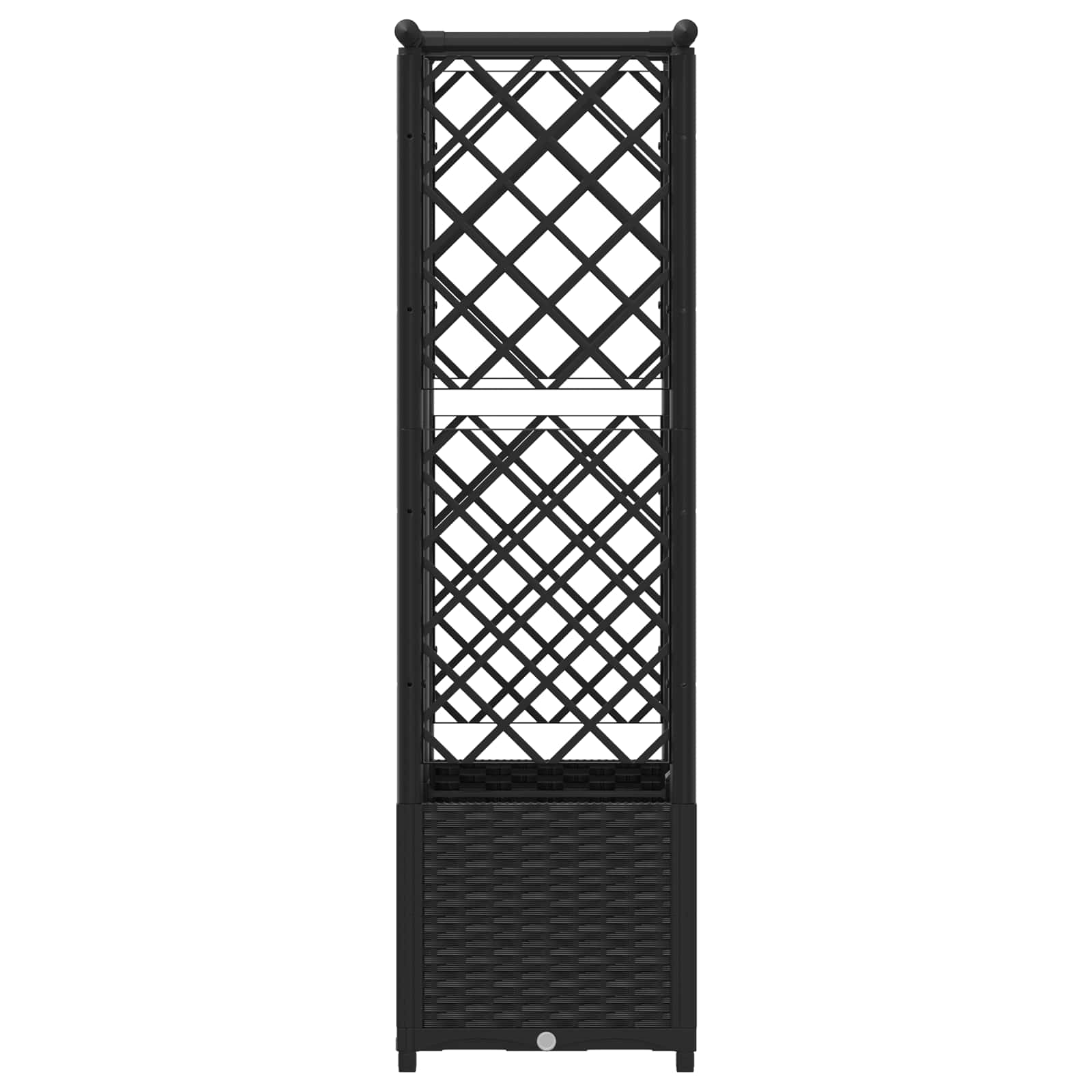 Letto Rialzato con Griglia e Tetto Nero 124 x 40 x 136 cm PP
