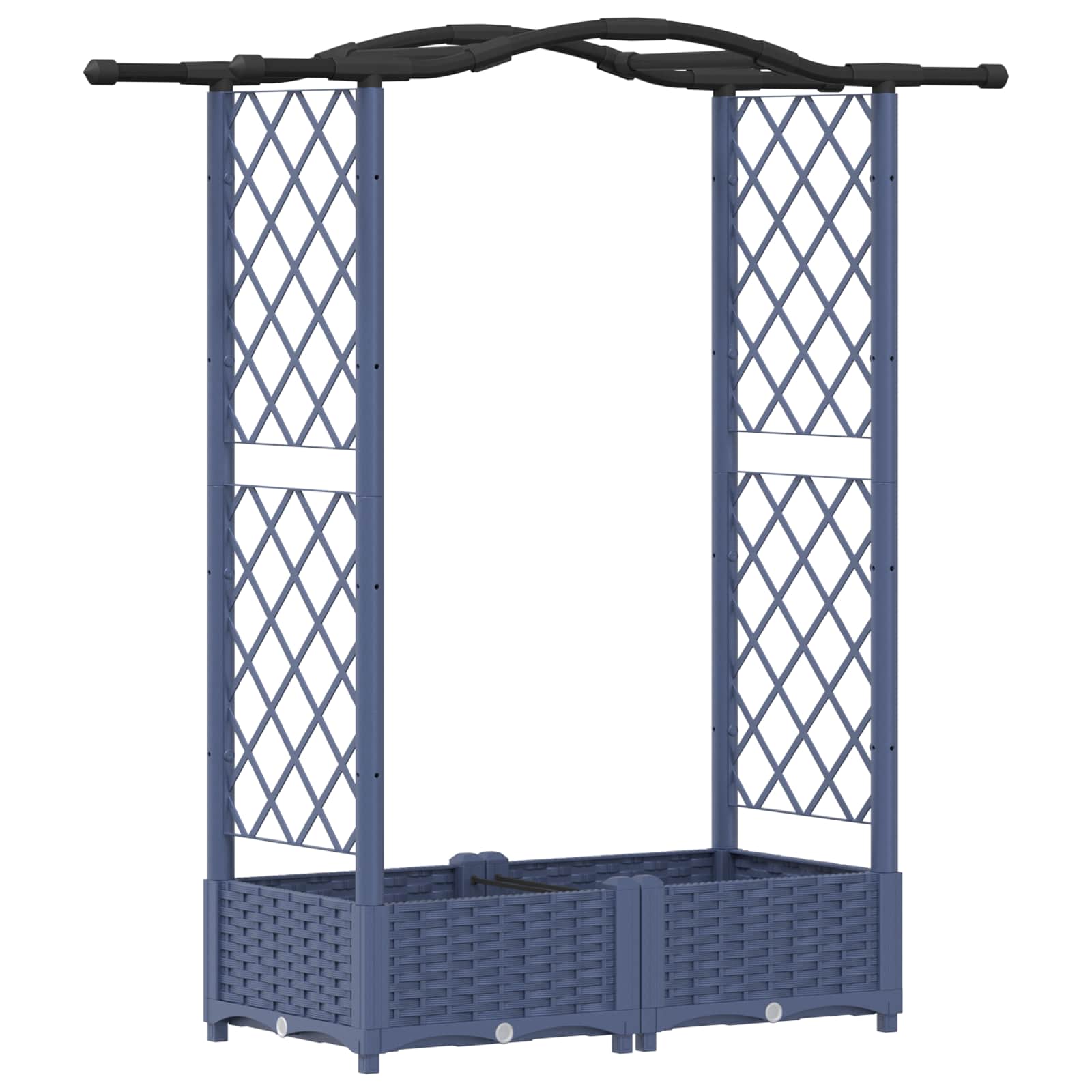 Letto Rialzato con Griglia e Tetto Grigio 124 x 40 x 123 cm PP