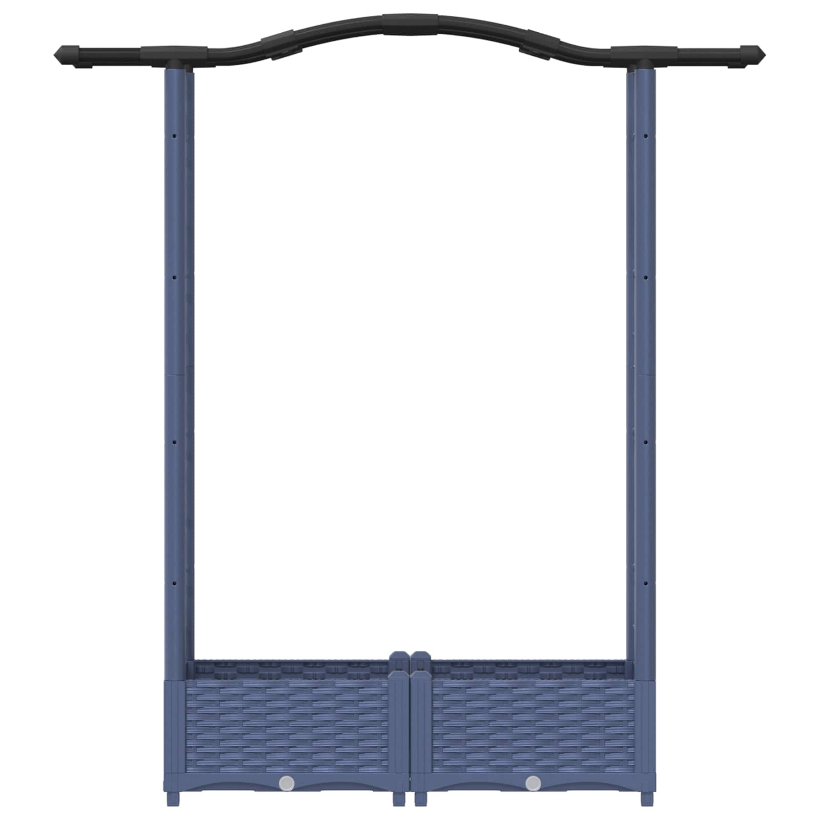 Letto Rialzato con Griglia e Tetto Grigio 124 x 40 x 123 cm PP