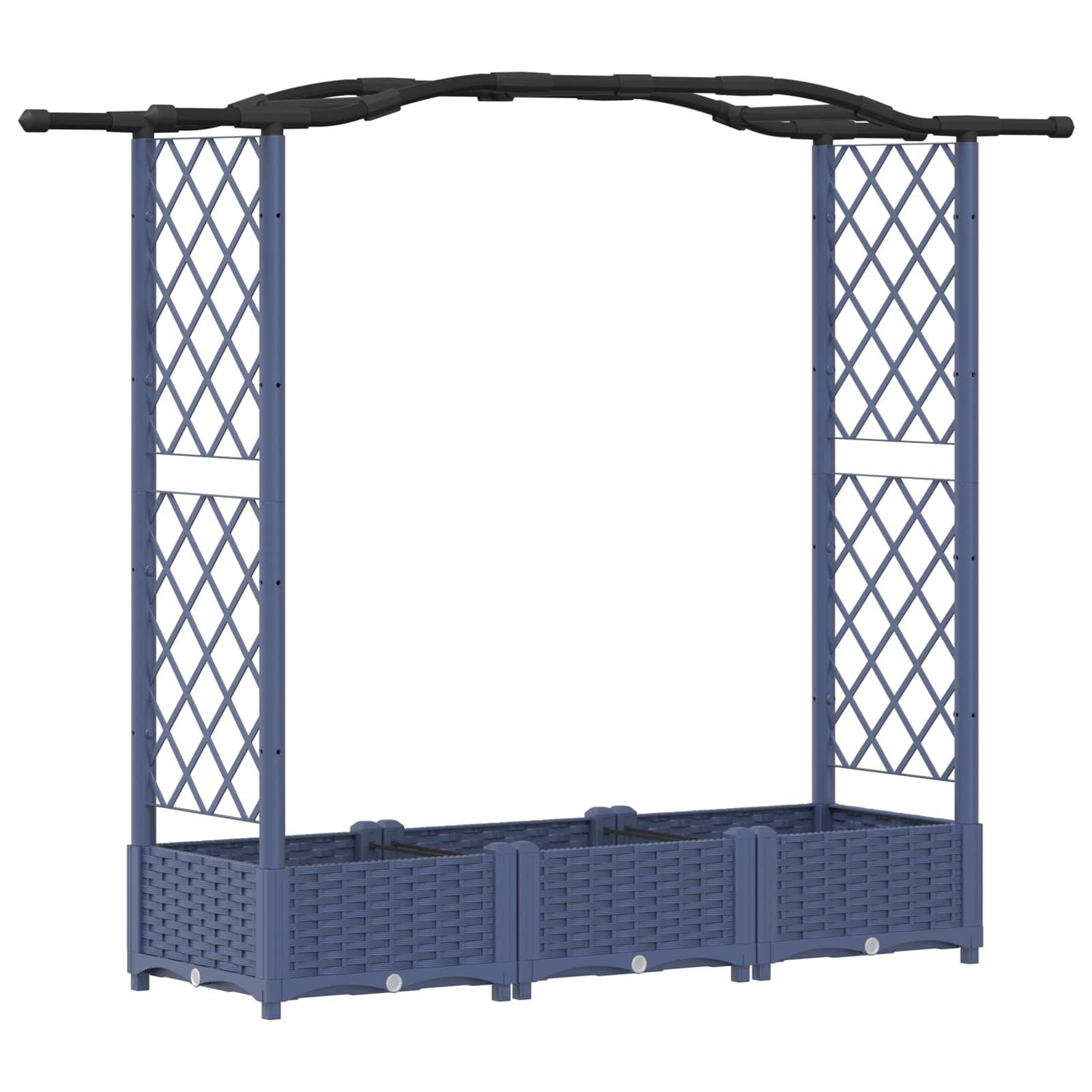 Letto Rialzato con Griglia e Tetto Grigio 169 x 40 x 123 cm PP