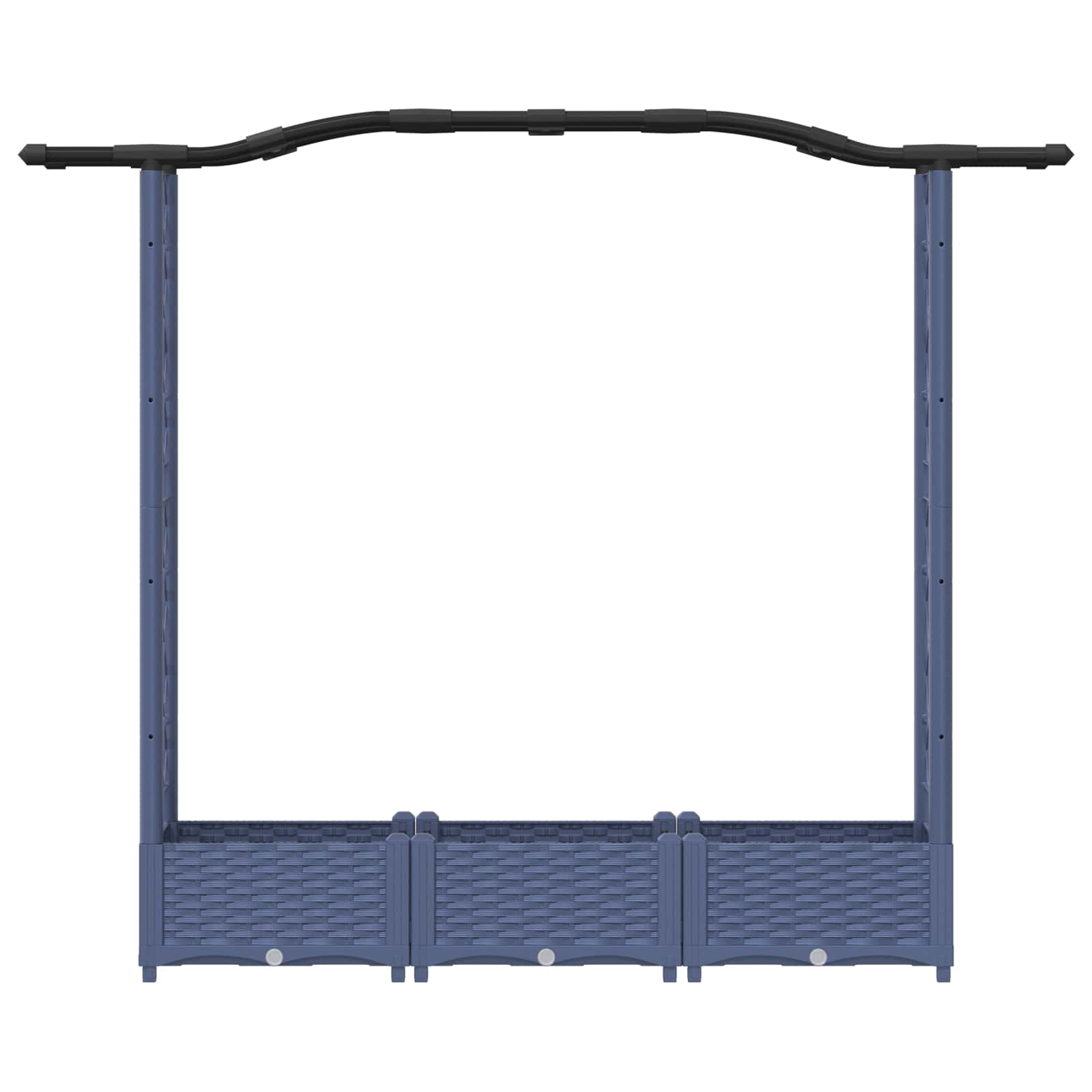 Letto Rialzato con Griglia e Tetto Grigio 169 x 40 x 123 cm PP