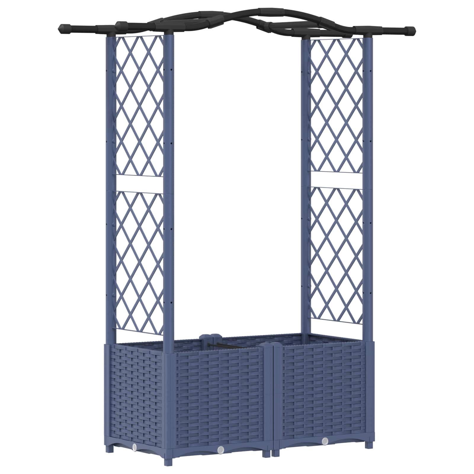 Letto Rialzato con Griglia e Tetto Grigio 125 x 40 x 138 cm PP