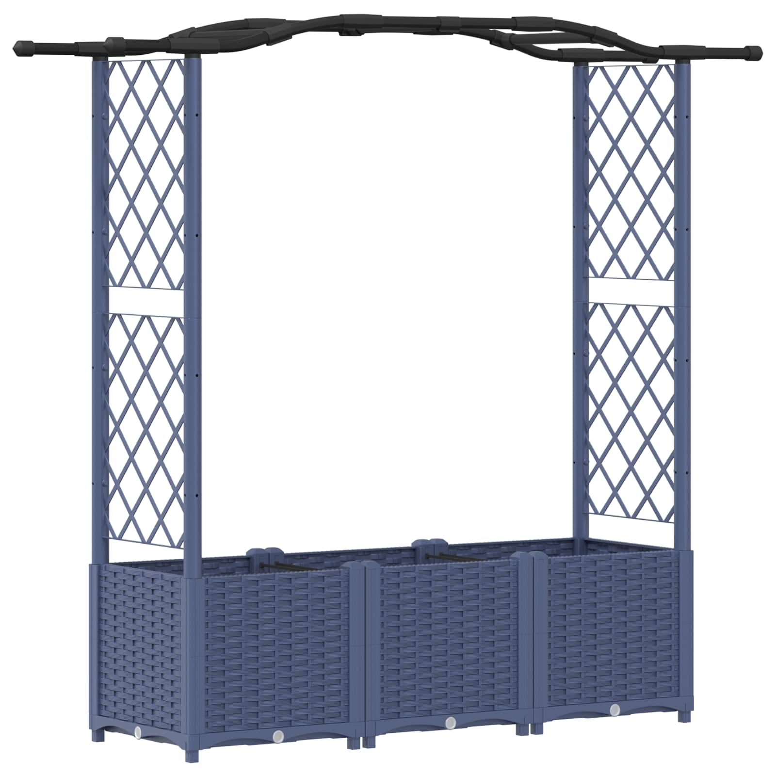 Letto Rialzato con Griglia e Tetto Grigio 164 x 40 x 138 cm PP