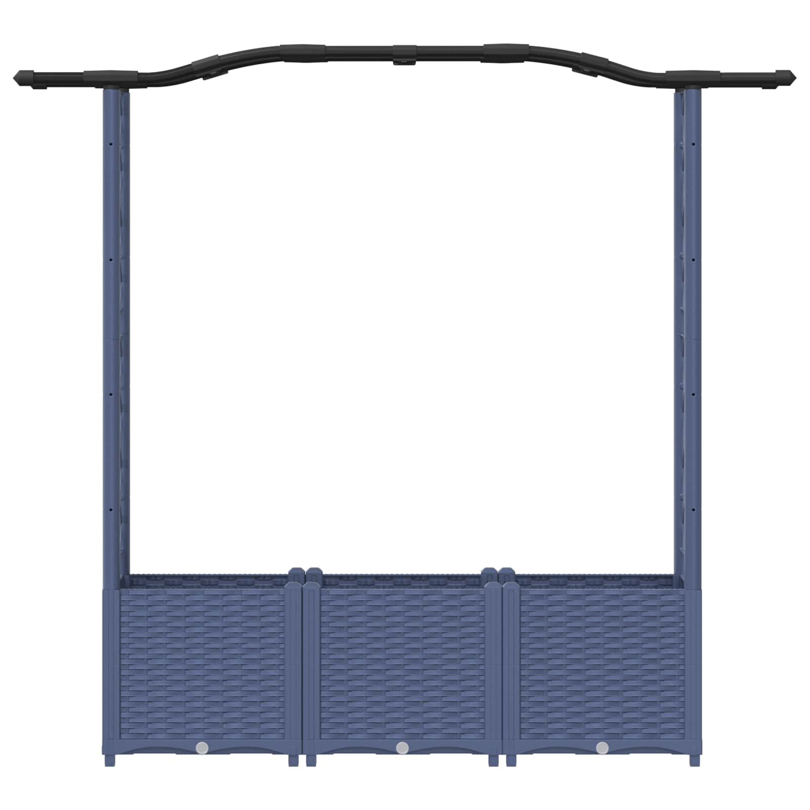 Letto Rialzato con Griglia e Tetto Grigio 164 x 40 x 138 cm PP