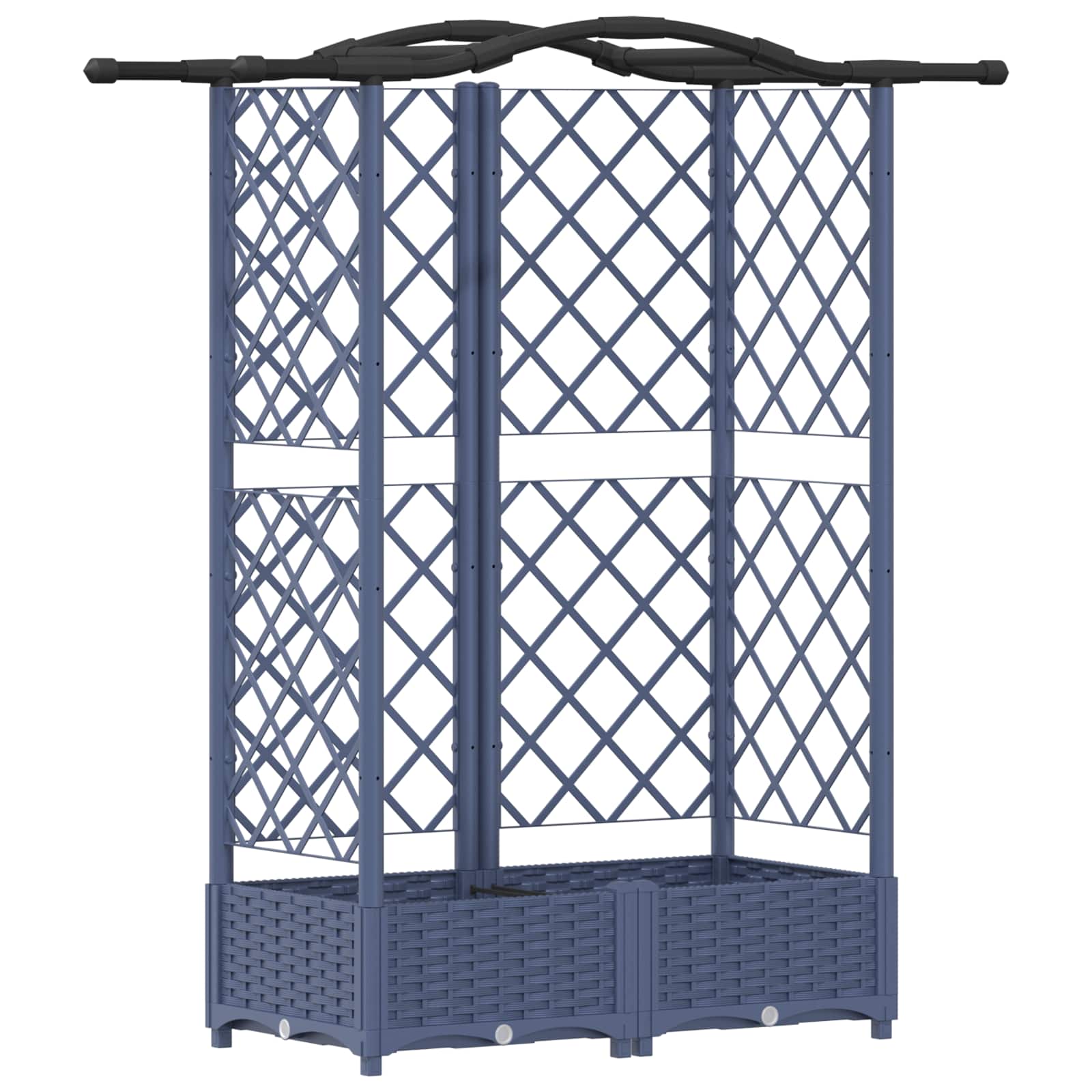 Letto Rialzato con Griglia e Tetto Grigio 124 x 40 x 123 cm PP