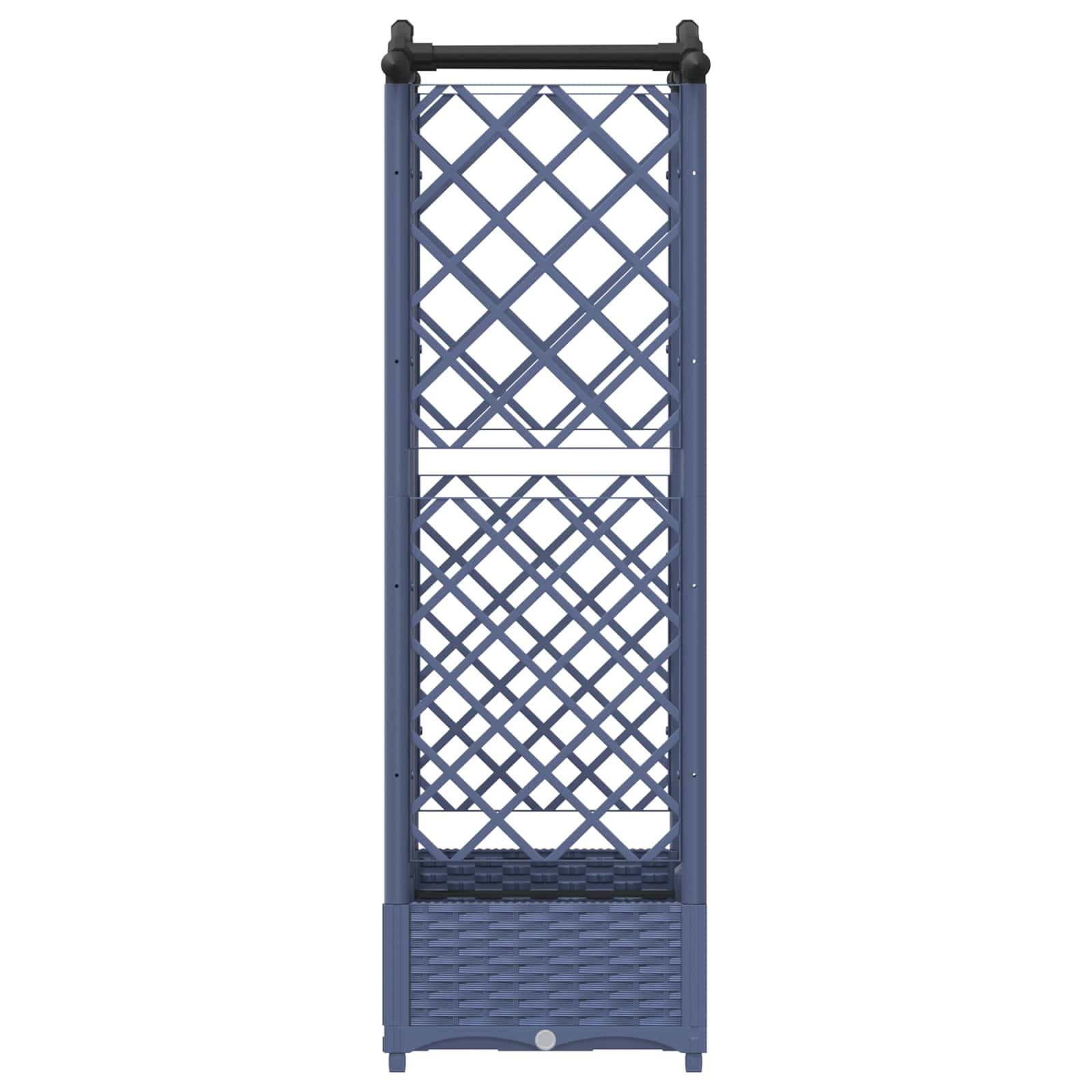 Letto Rialzato con Griglia e Tetto Grigio 124 x 40 x 123 cm PP