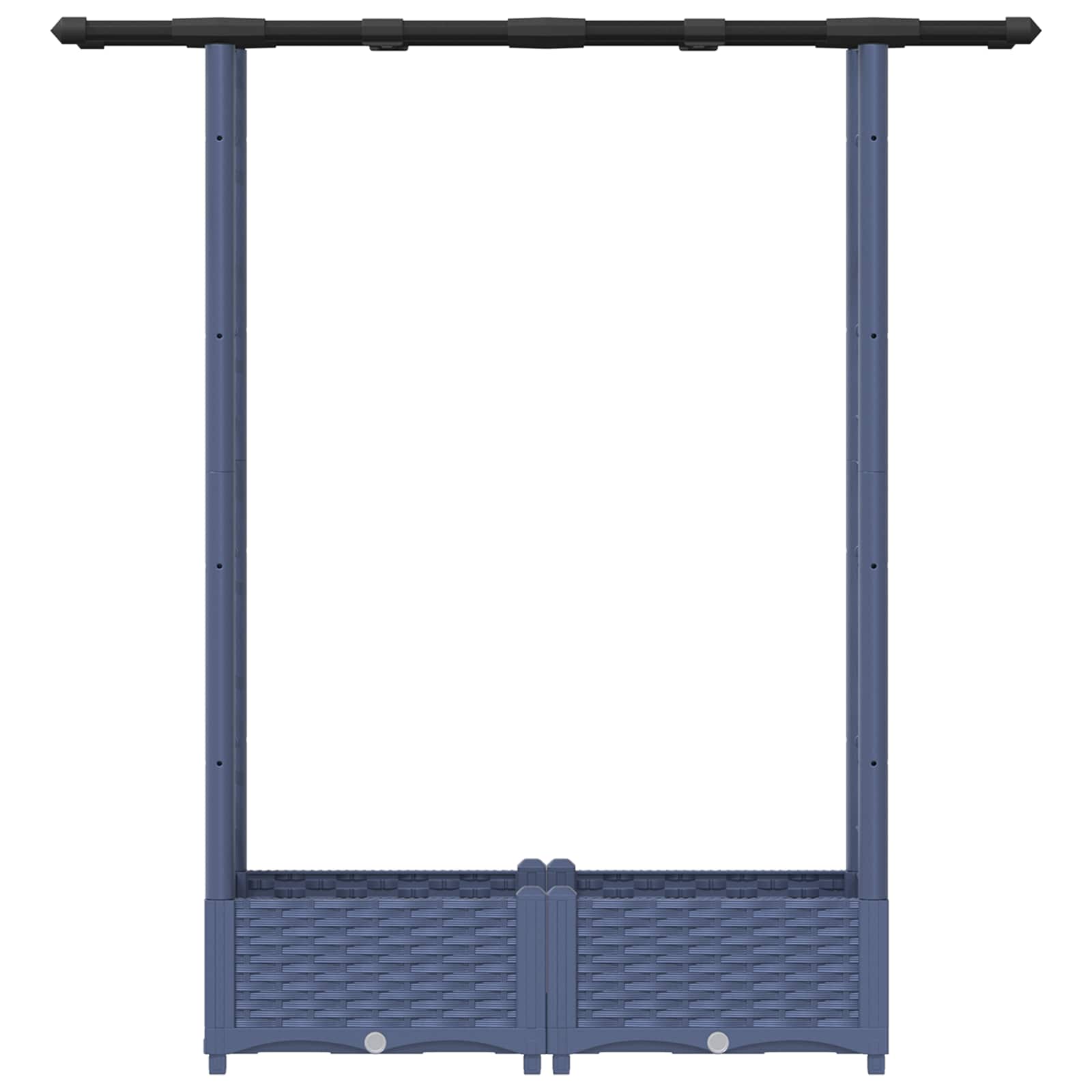 Letto Rialzato con Griglia e Tetto Grigio 122,5 x 40 x 121 cm