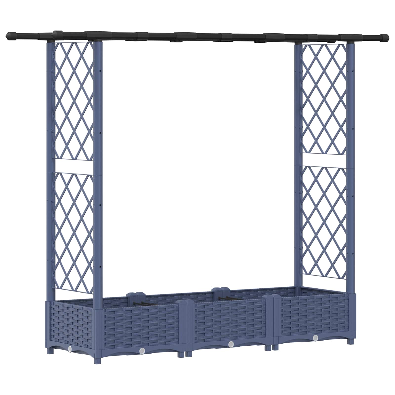 Letto Rialzato con Griglia e Tetto Grigio 164 x 40 x 121 cm PP