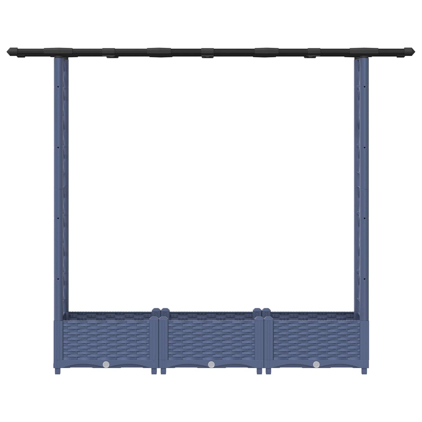 Letto Rialzato con Griglia e Tetto Grigio 164 x 40 x 121 cm PP