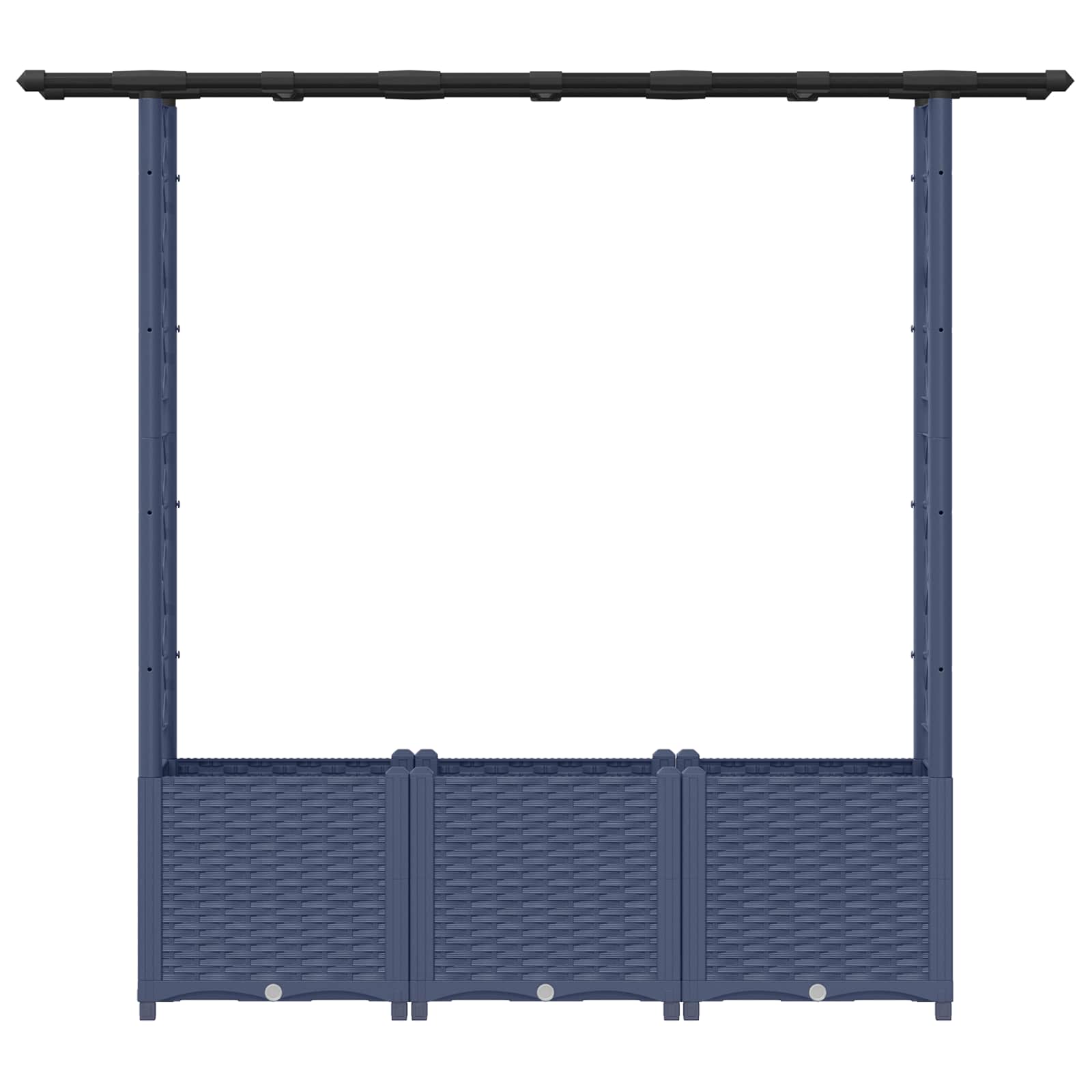 Letto Rialzato con Griglia e Tetto Grigio 162,5 x 40 x 136 cm