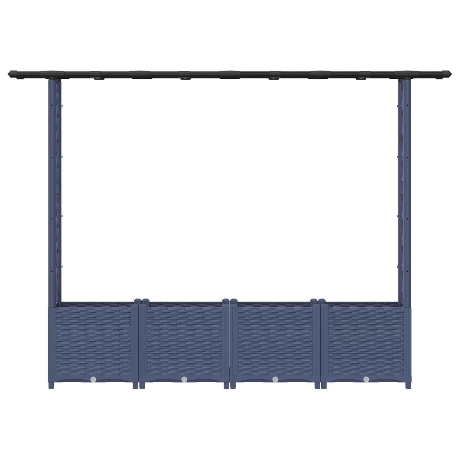 Letto Rialzato con Griglia e Tetto Grigio 203 x 40 x 136 cm PP