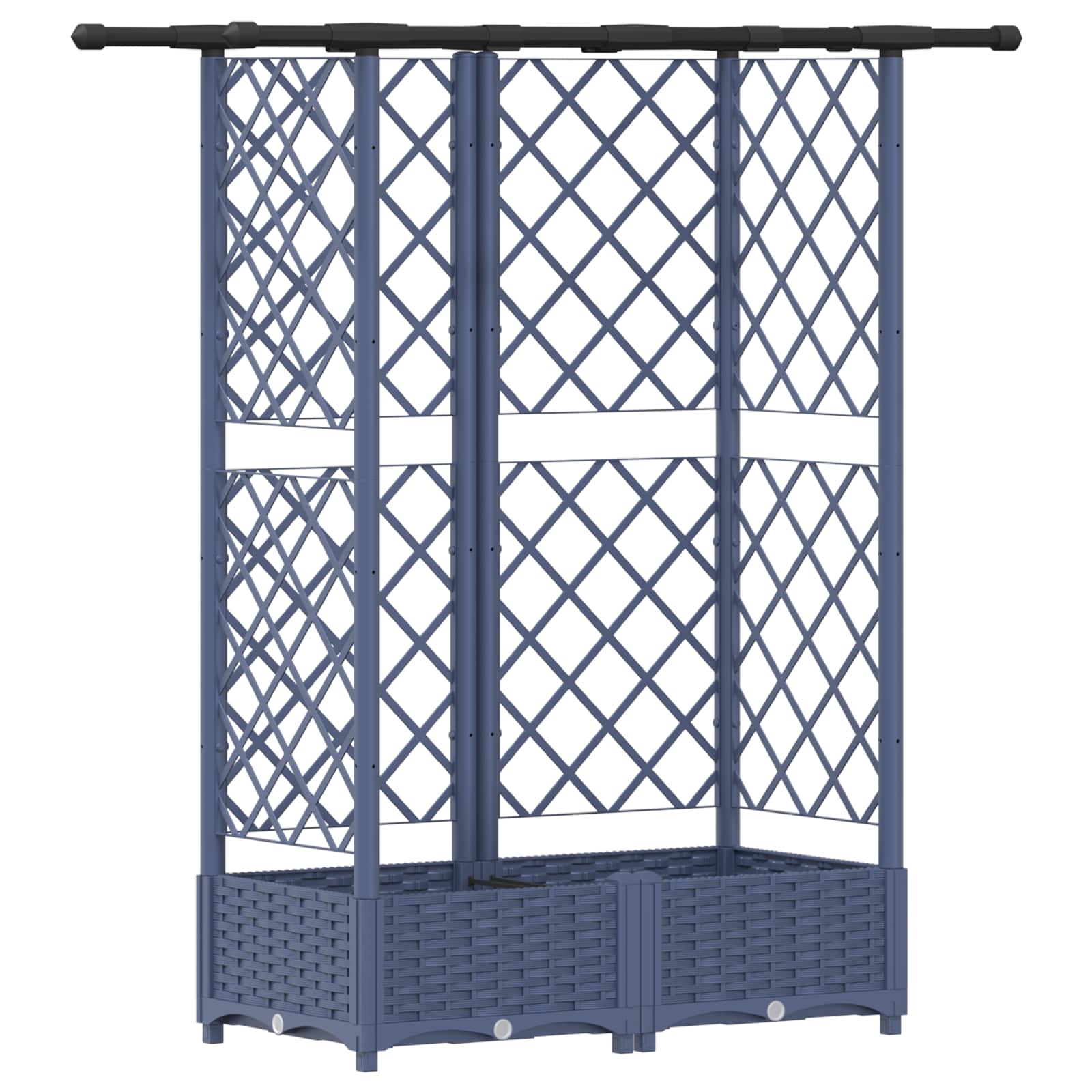 Letto Rialzato con Griglia e Tetto Grigio 124 x 40 x 121 cm PP