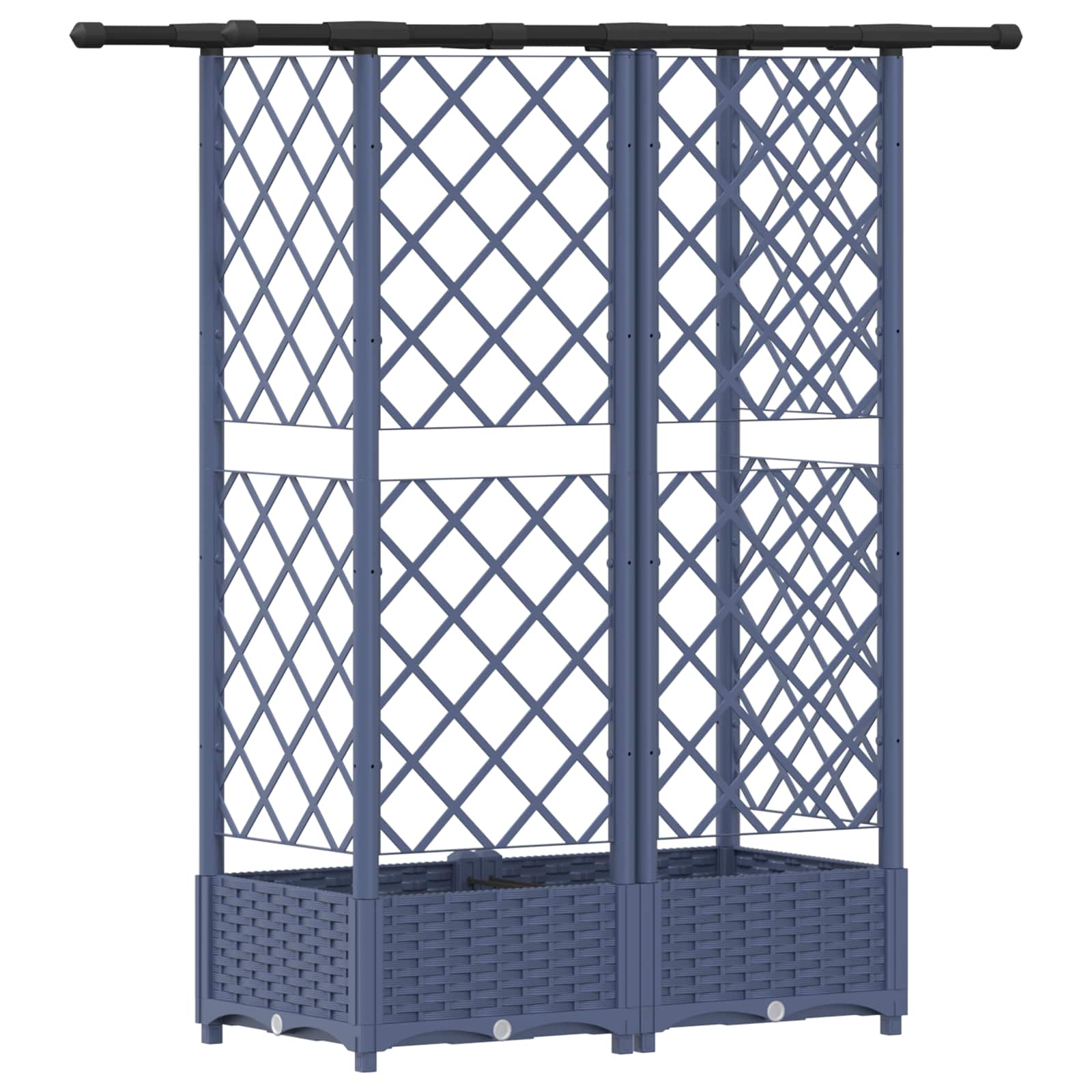 Letto Rialzato con Griglia e Tetto Grigio 124 x 40 x 121 cm PP