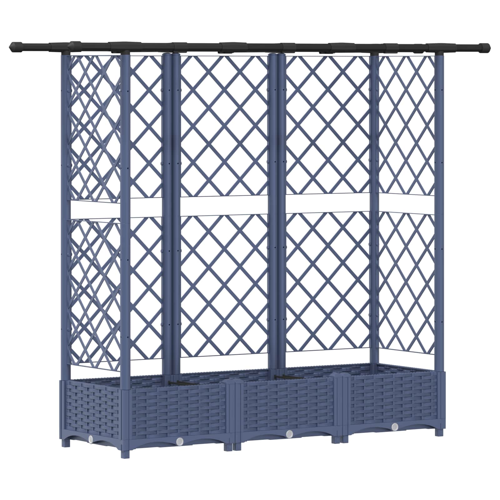 Letto Rialzato con Griglia e Tetto Grigio 164 x 40 x 121 cm PP