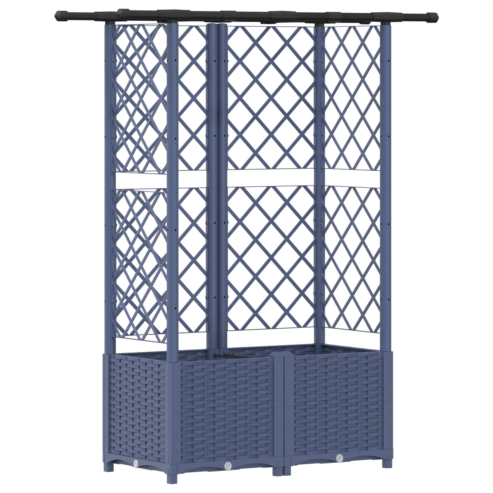 Letto Rialzato con Griglia e Tetto Grigio 124 x 40 x 136 cm PP