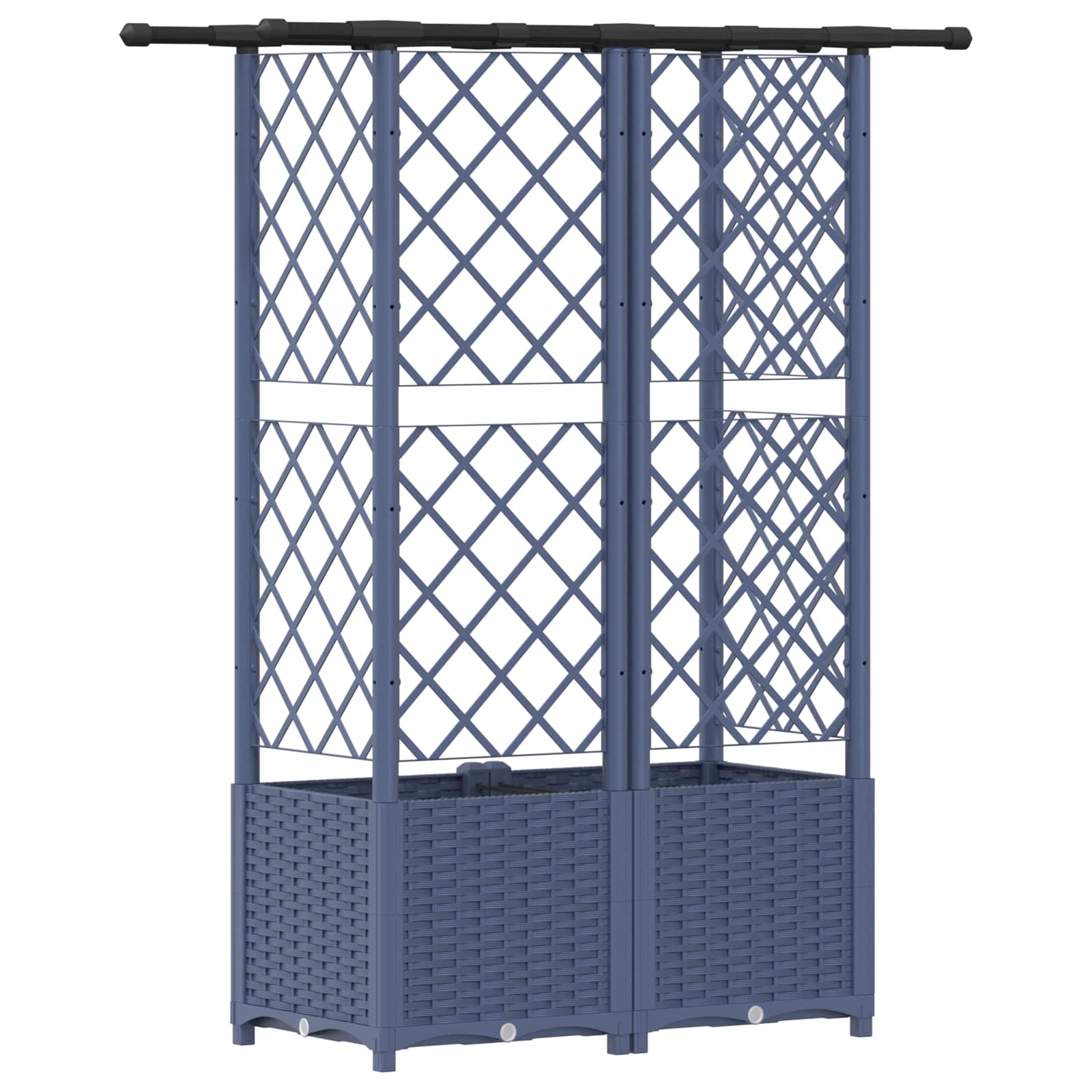 Letto Rialzato con Griglia e Tetto Grigio 124 x 40 x 136 cm PP