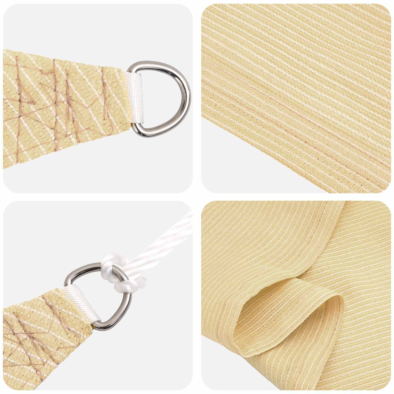 Telo Ombra 2 x 6 m HDPE Rettangolare Beige