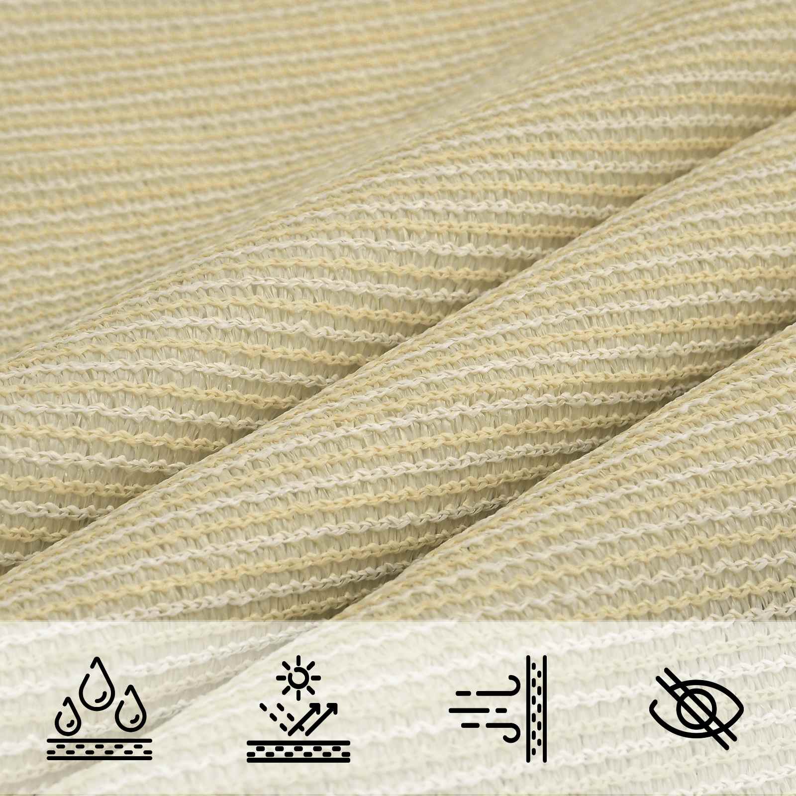 Telo Ombra 2 x 6 m HDPE Rettangolare Beige