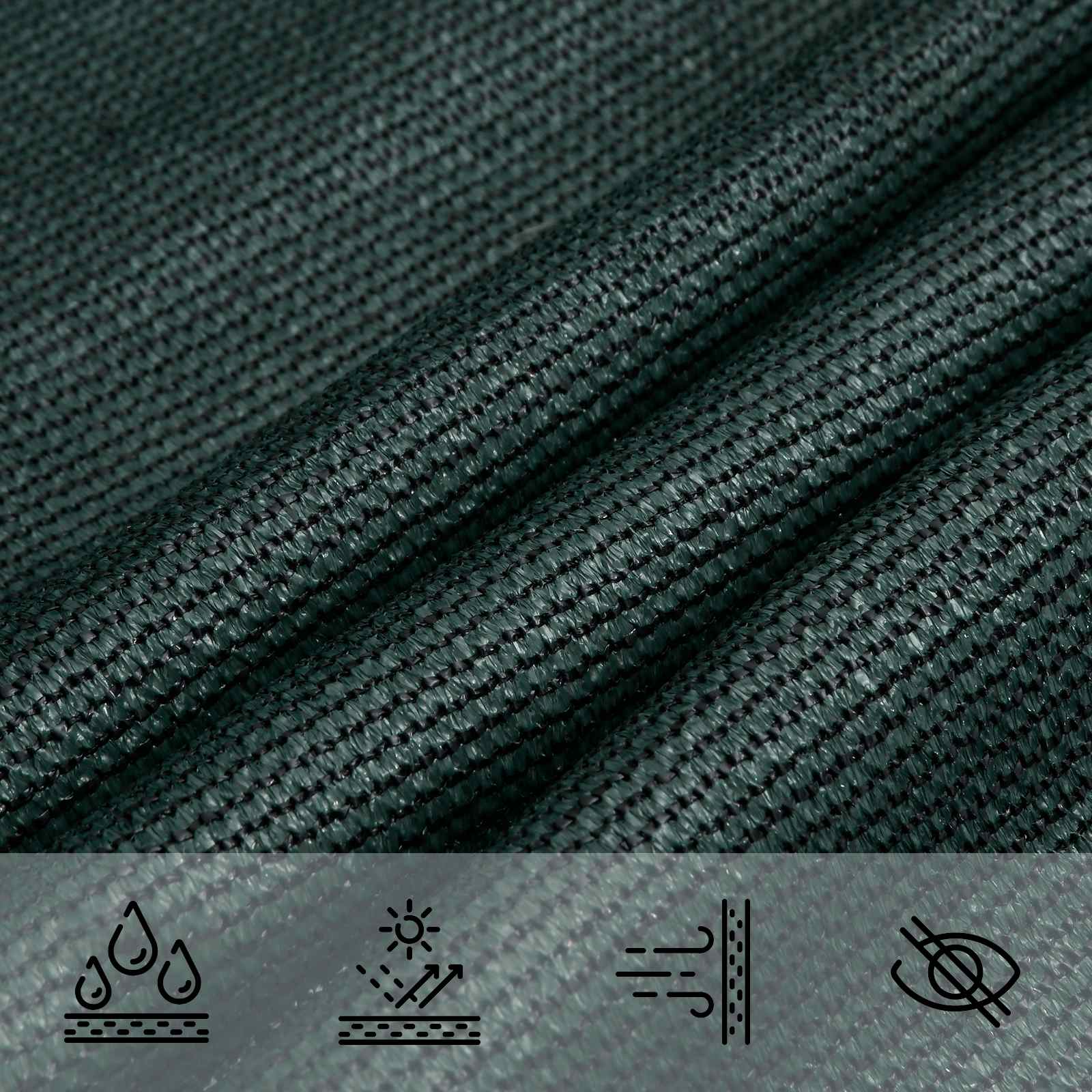 Telo Ombra 7 x 5 x 5 m HDPE Triangolare Verde Scuro