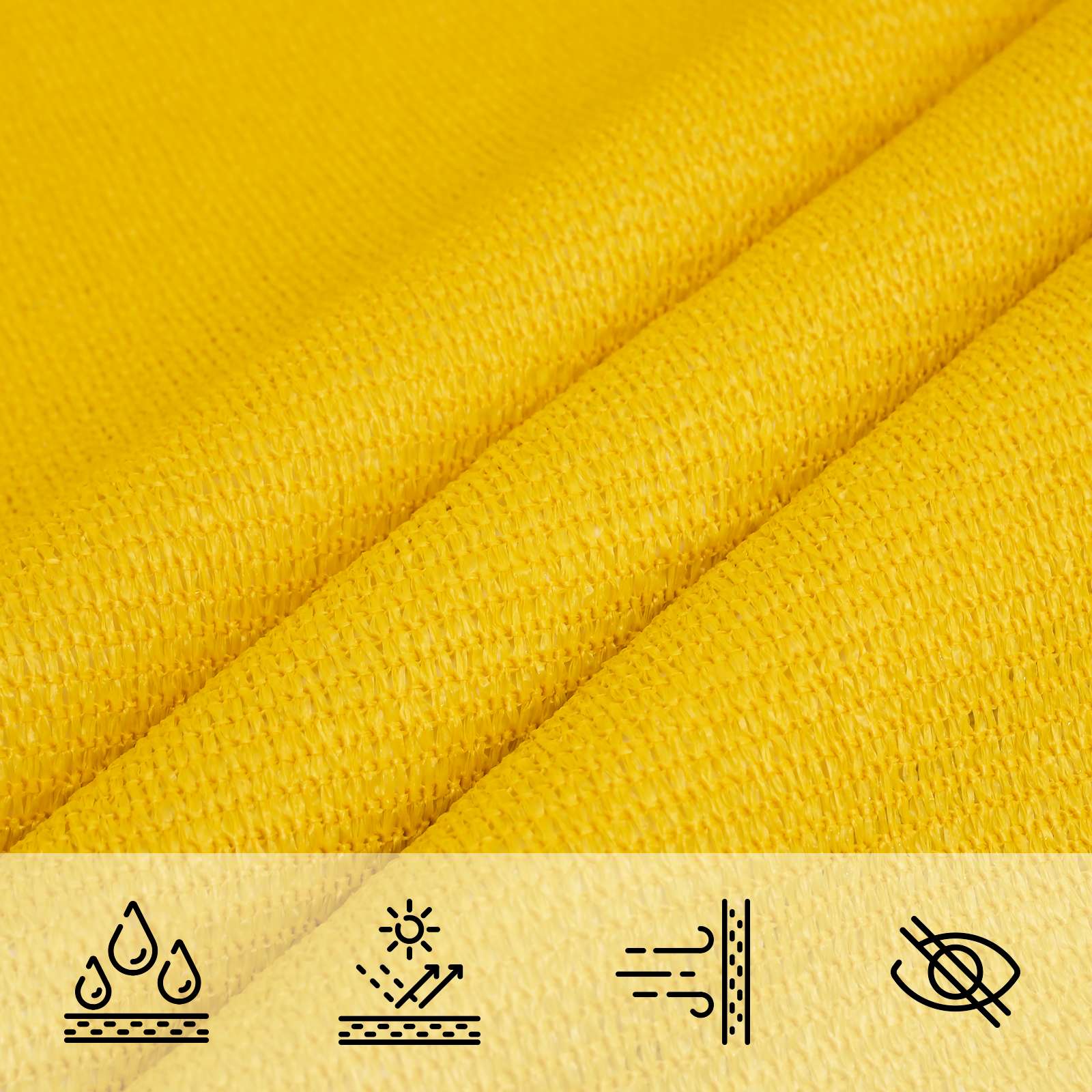 Telo Ombra 7 x 5 x 5 m HDPE Triangolare Giallo