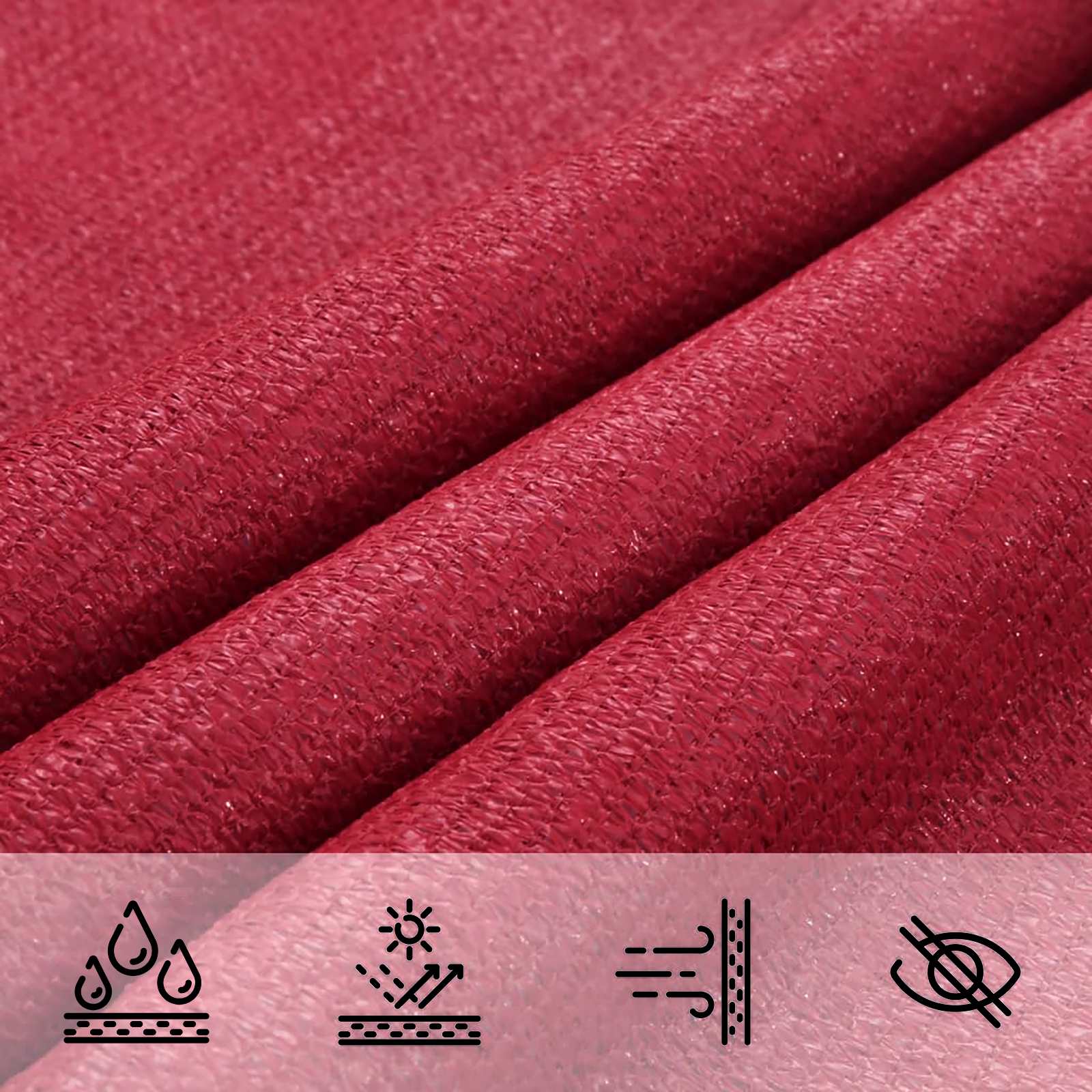 Telo Ombra 2 x 6 m HDPE Rettangolare Rosso