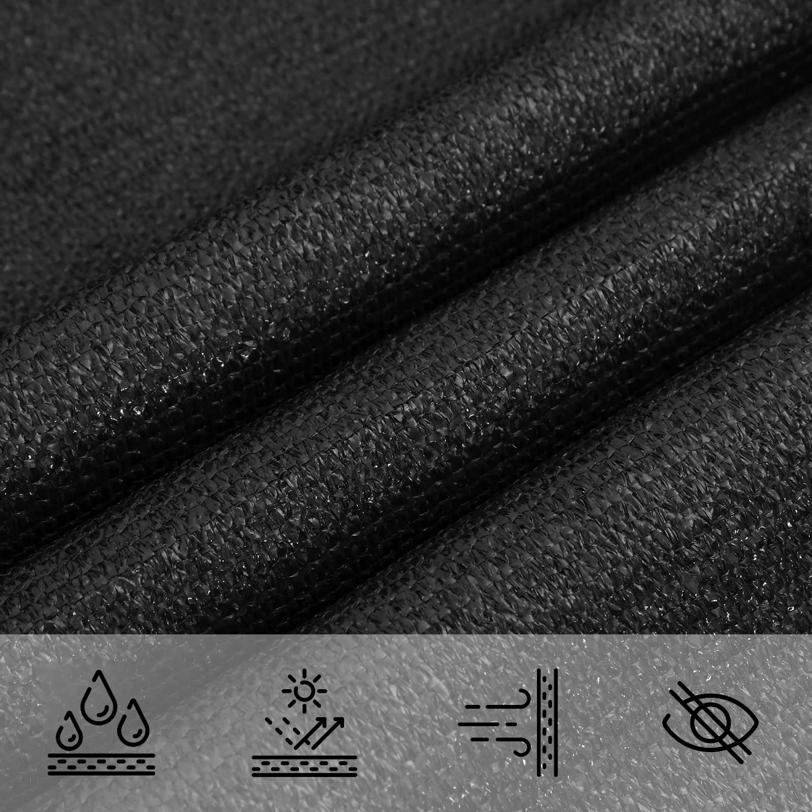 Telo Ombra 2 x 2 x 2 m HDPE Triangolare Nero