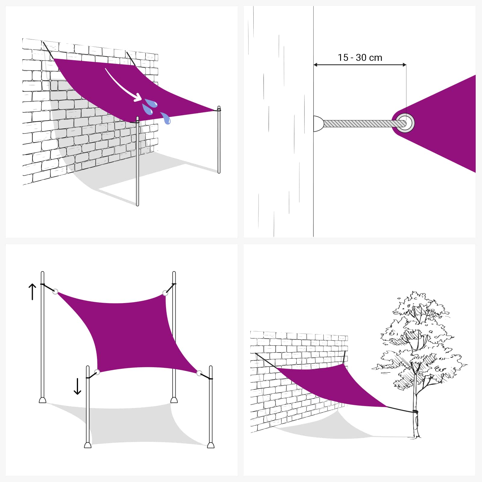 Telo Ombra 2 x 4,5 m HDPE Rettangolare Antracite e Bianco