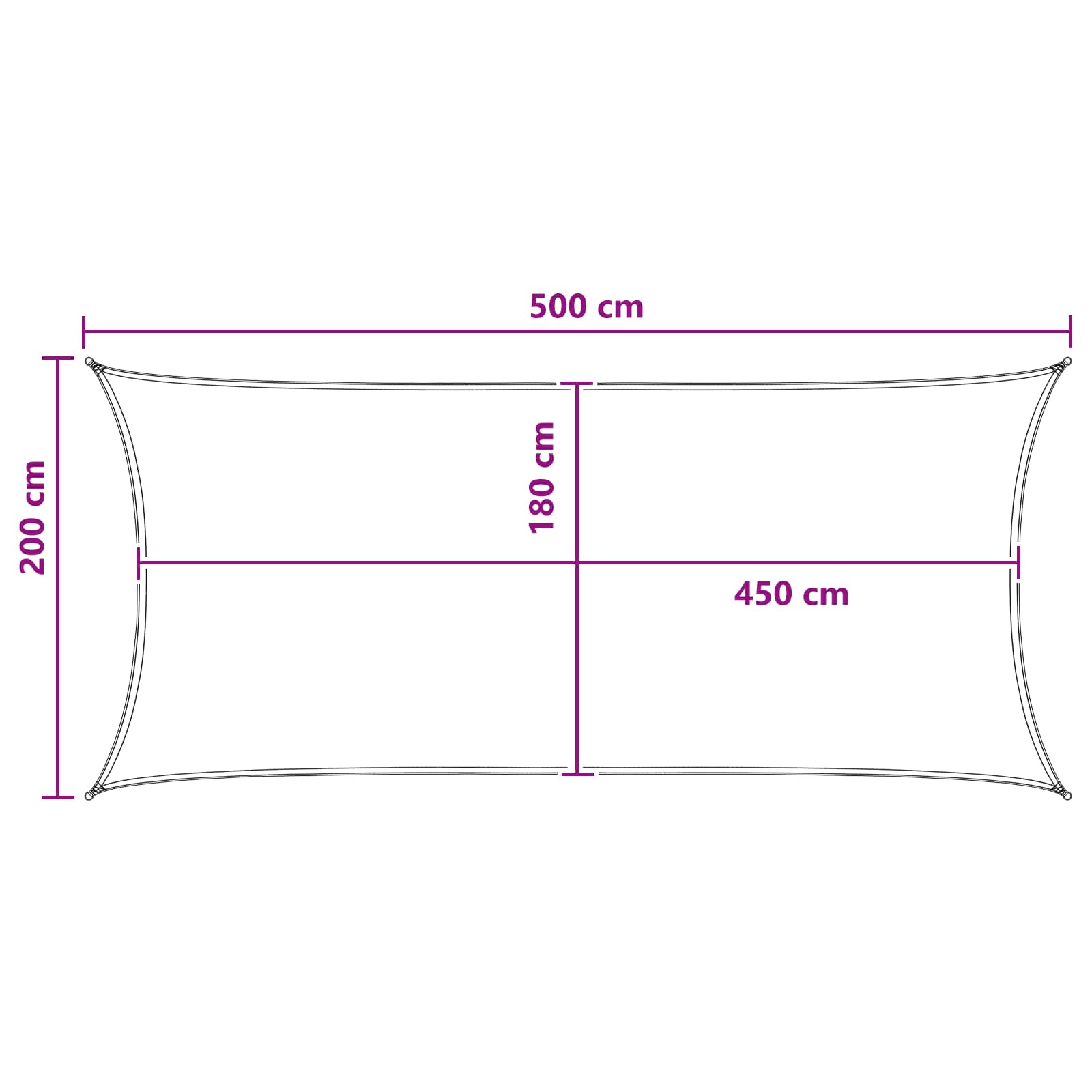 Telo Ombra 2 x 5 m HDPE Rettangolare Antracite e Bianco