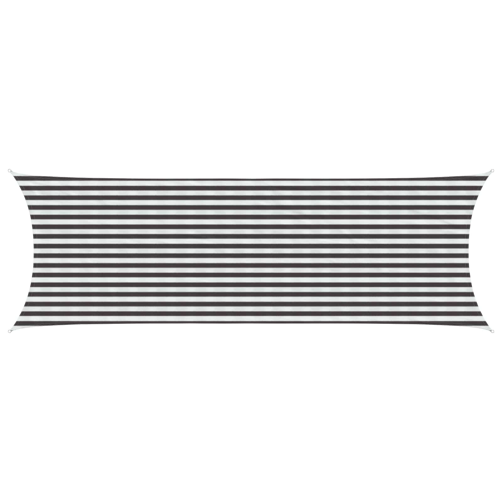 Telo Ombra 2 x 6 m HDPE Rettangolare Antracite e Bianco