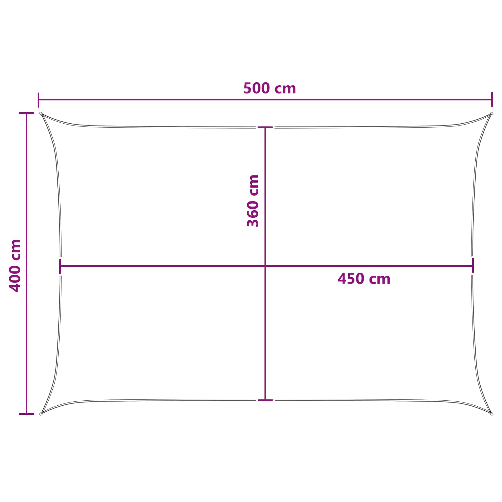 Telo Ombra 4 x 5 m HDPE Rettangolare Antracite e Bianco