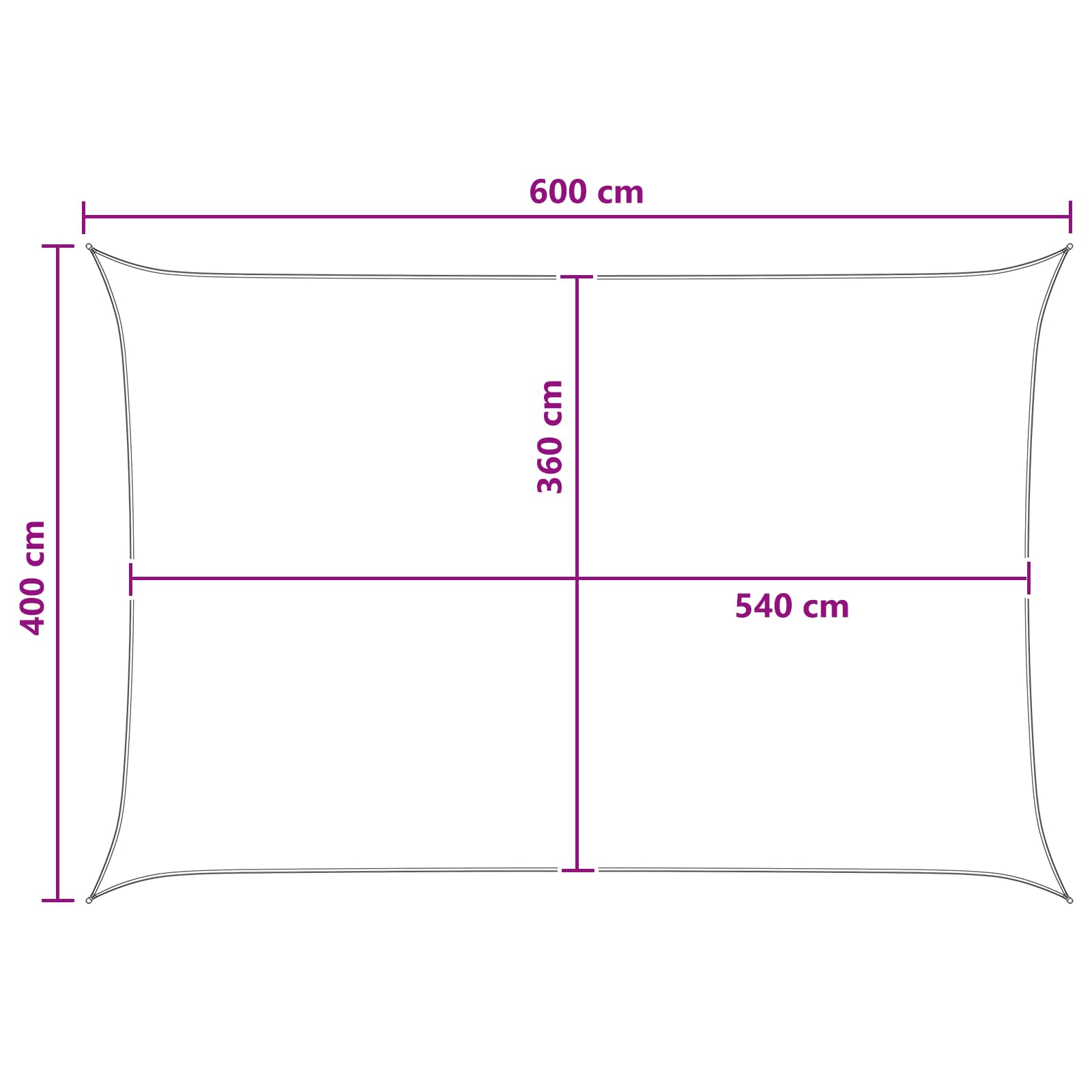Telo Ombra 4 x 6 m HDPE Rettangolare Antracite e Bianco