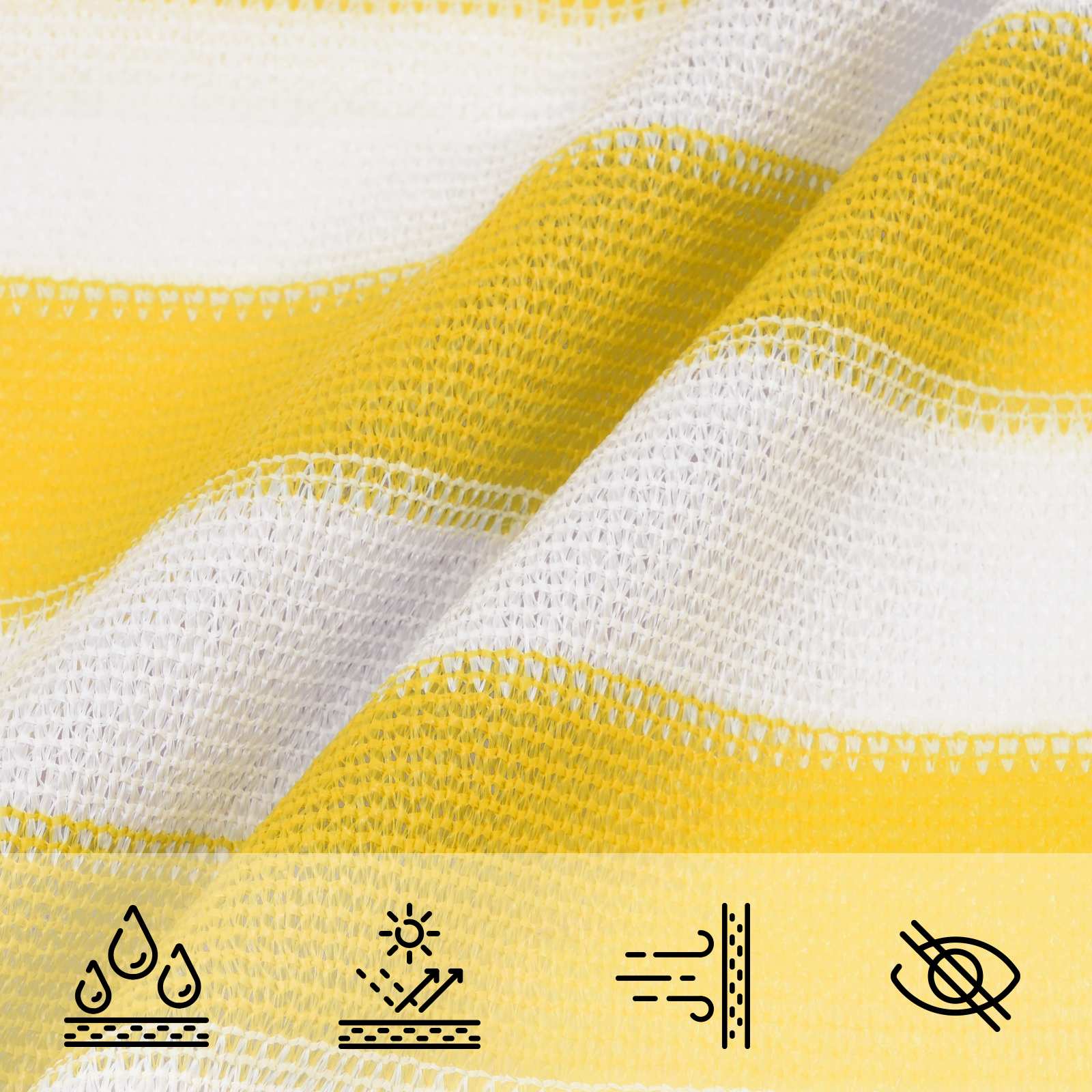 Telo Ombra Giallo e Bianco 5 x 5 m HDPE