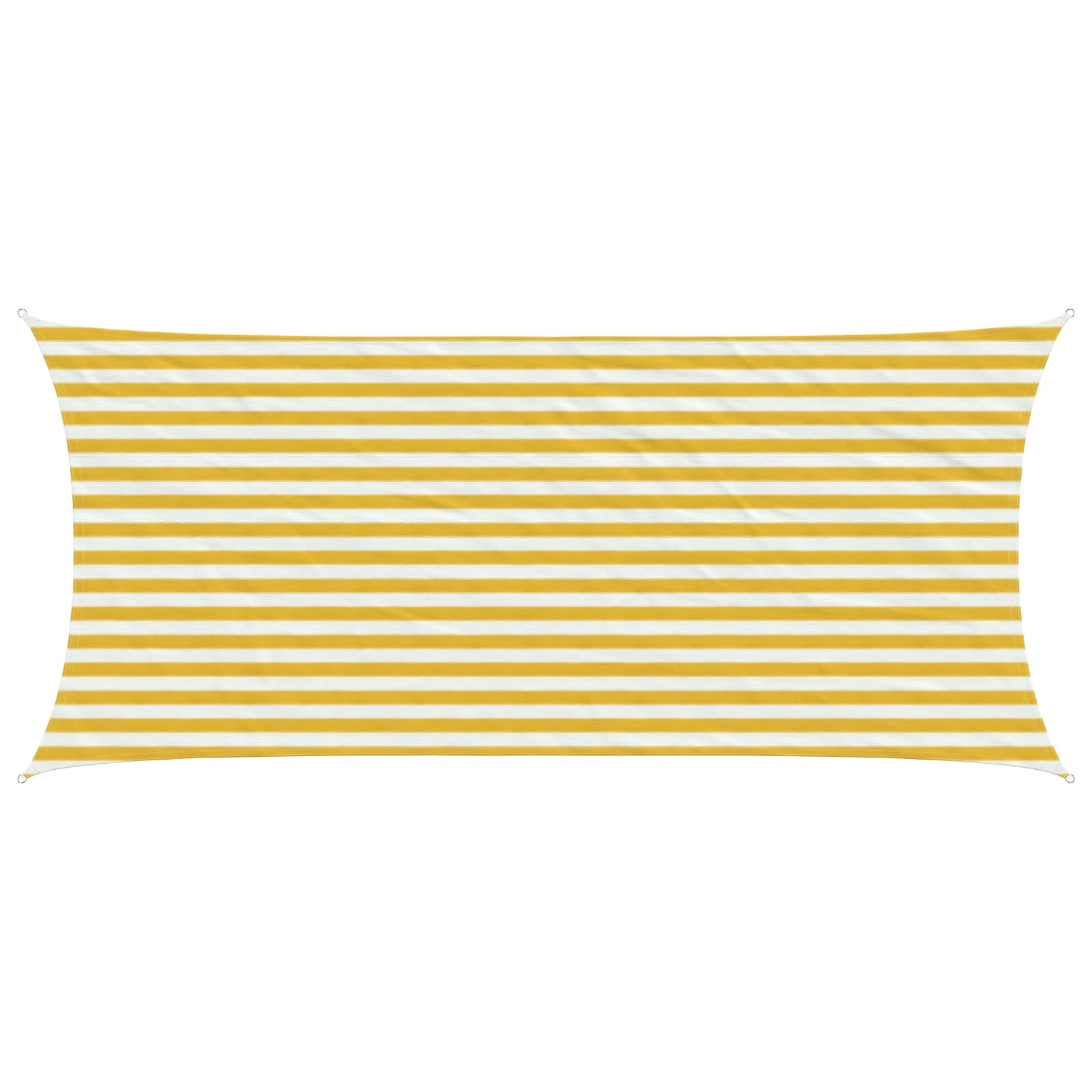 Telo Ombra 2 x 5 m HDPE Rettangolare Giallo e Bianco