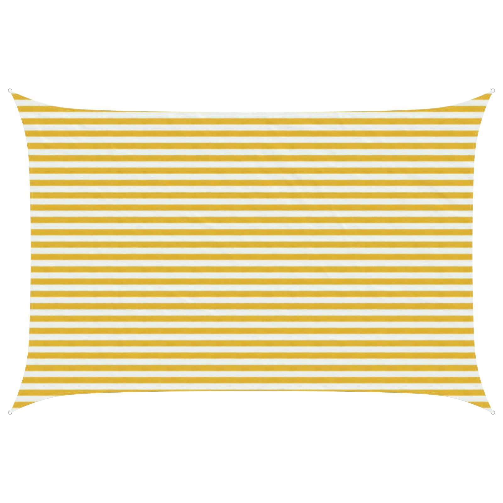 Telo Ombra 3 x 4 m HDPE Rettangolare Giallo e Bianco