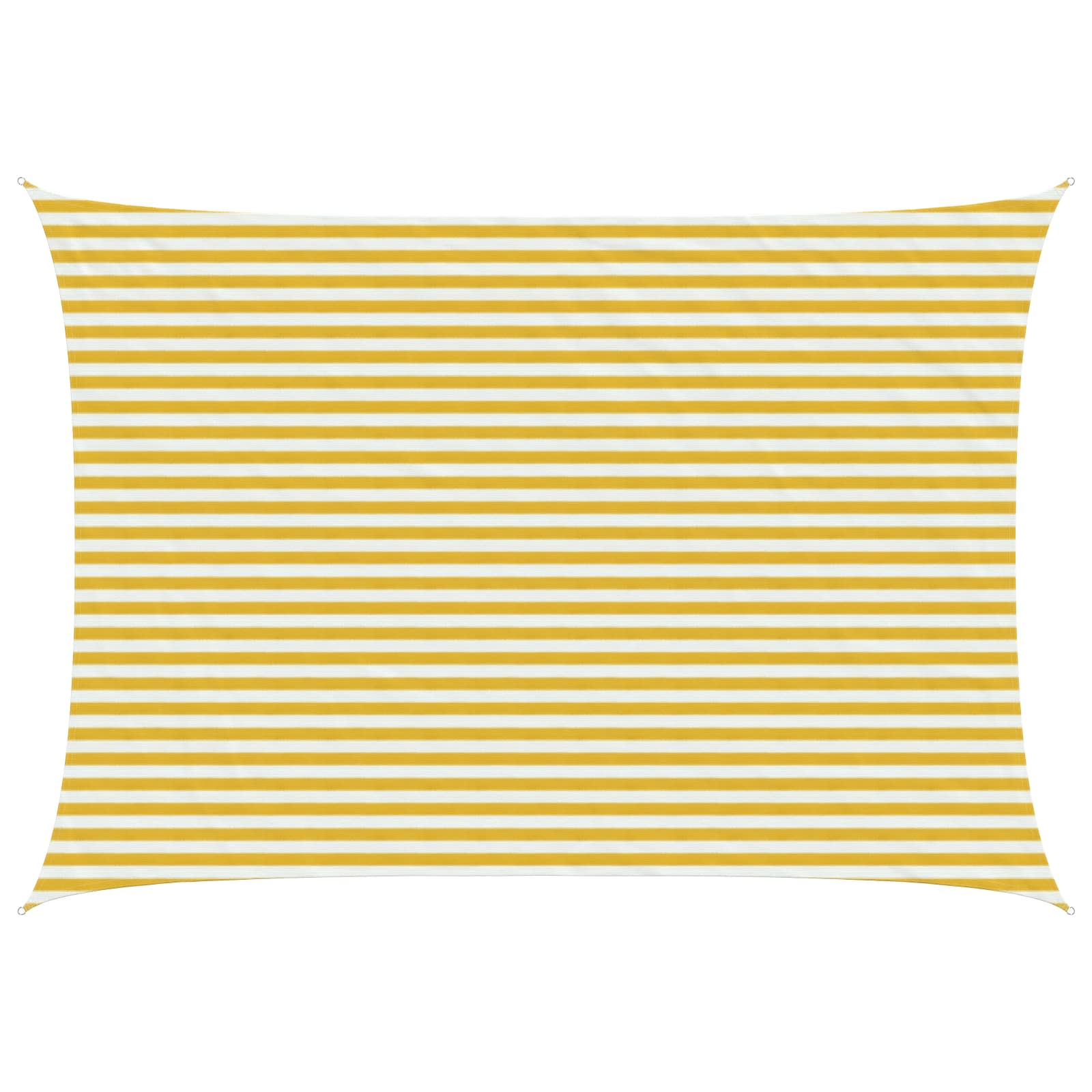 Telo Ombra 3 x 6 m HDPE Rettangolare Giallo e Bianco