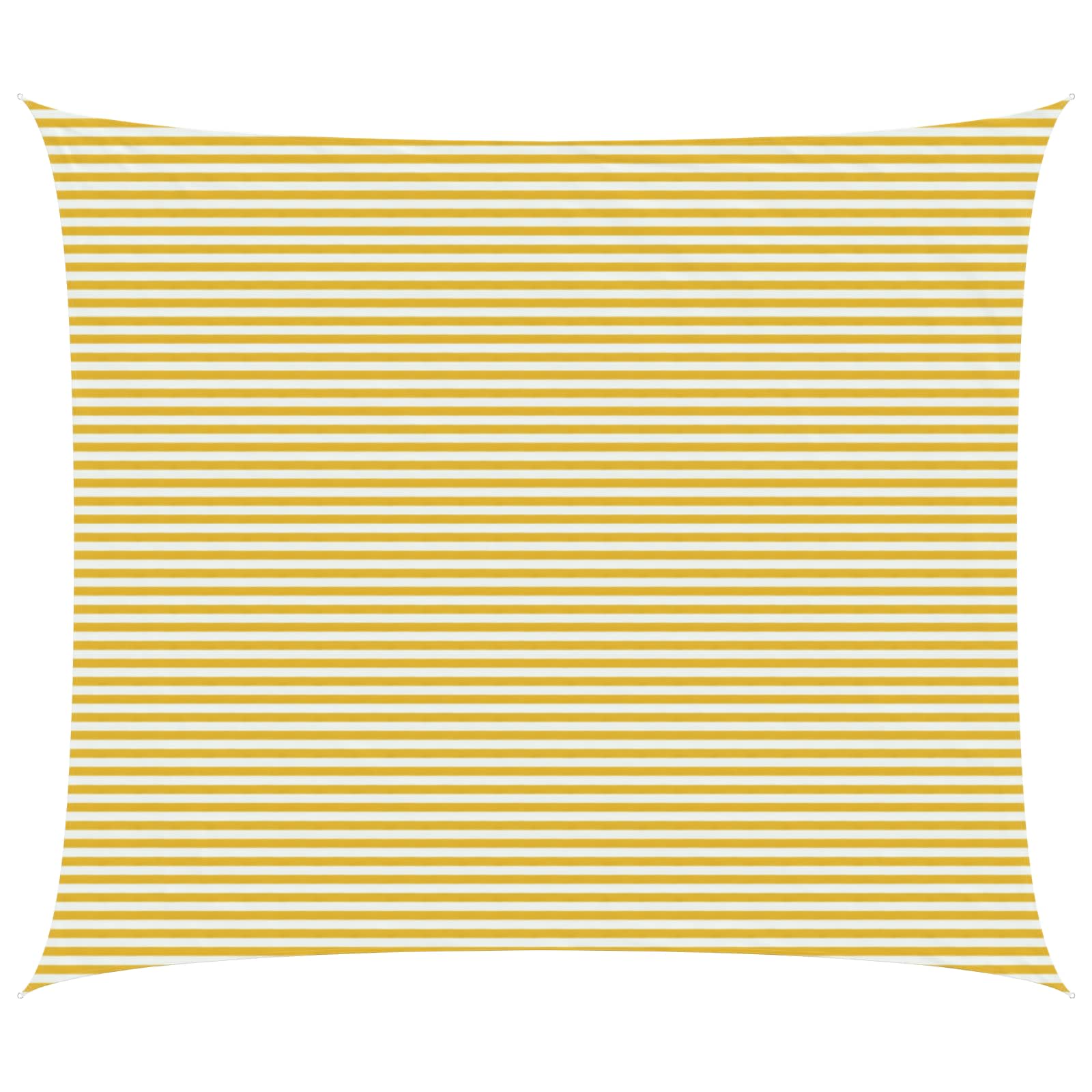 Telo Ombra 6 x 7 m HDPE Rettangolare Giallo e Bianco