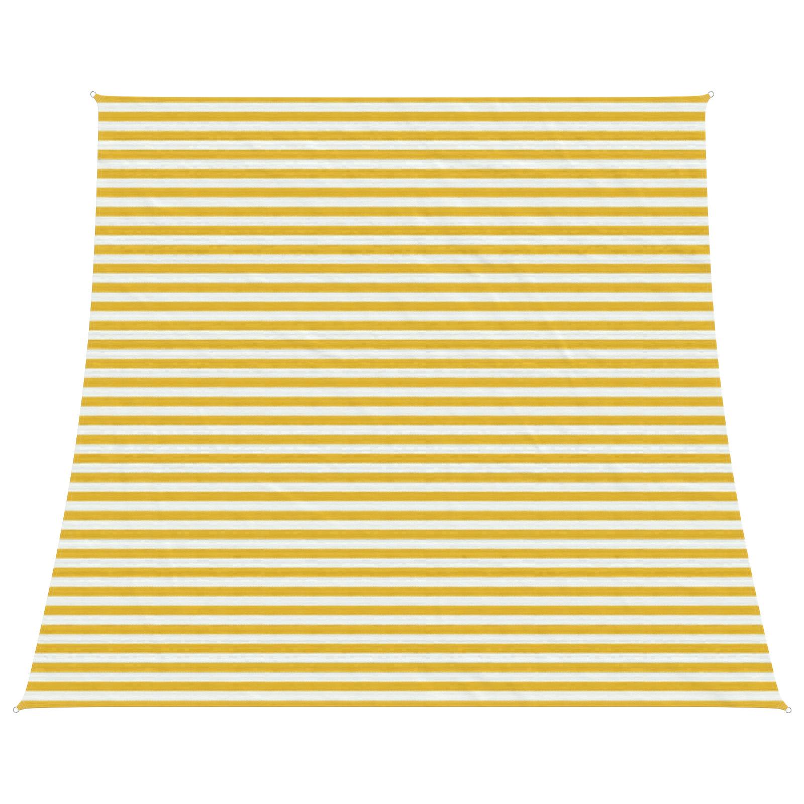 Telo Ombra 4 / 5 x 4 m HDPE Rettangolare Giallo e Bianco