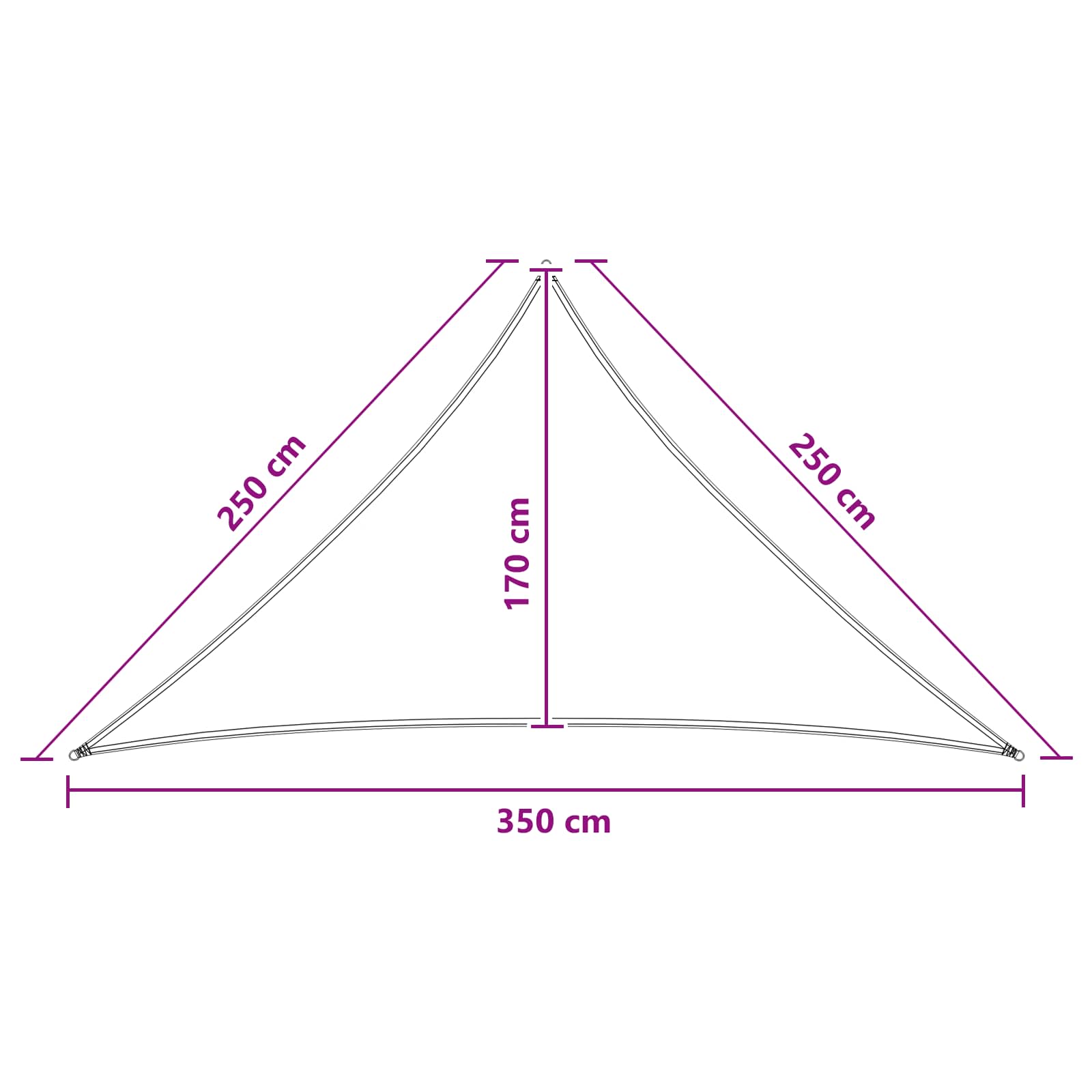 Telo Ombra 2,5 x 2,5 x 3,5 m HDPE Triangolare Blu e Bianco