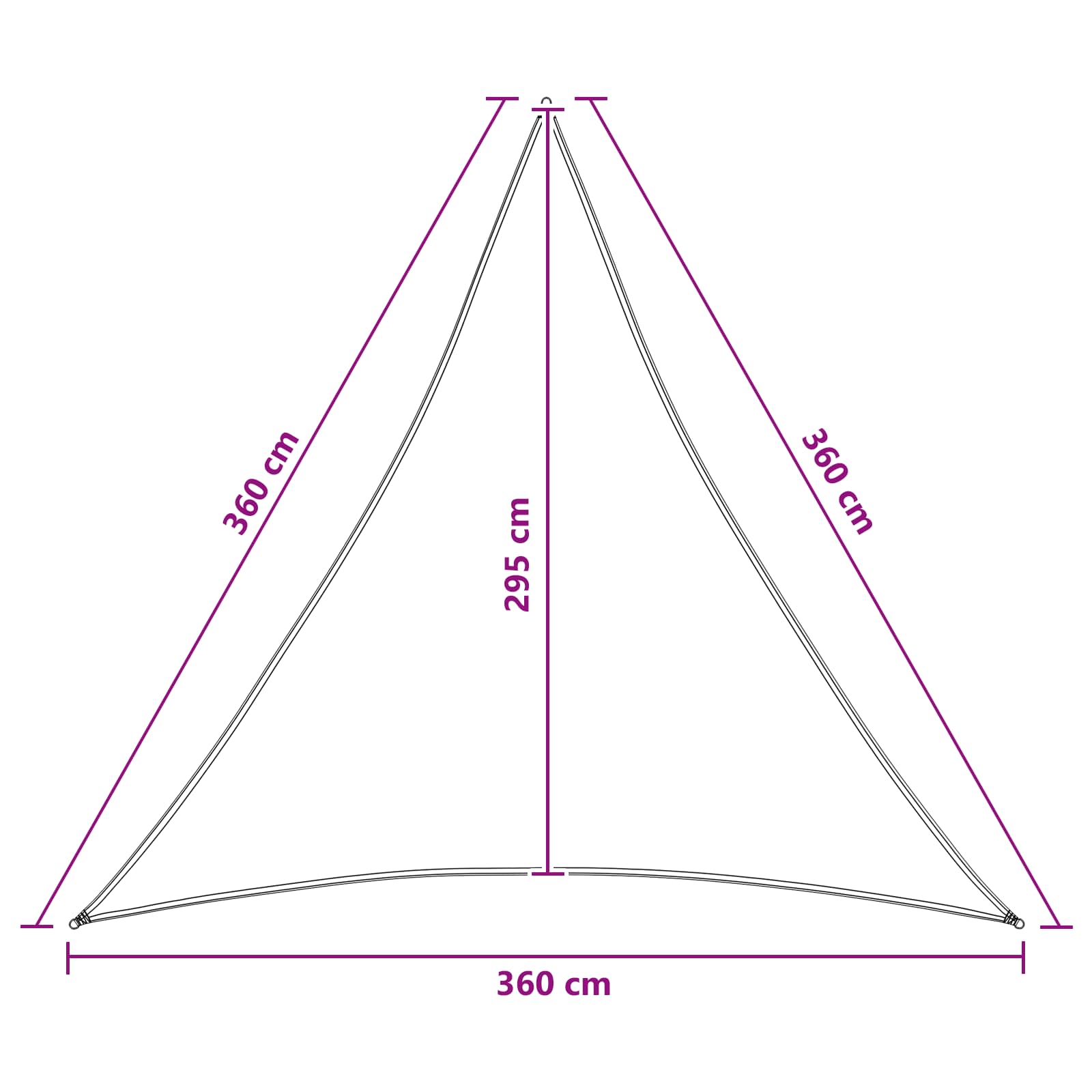 Telo Ombra 3,6 x 3,6 x 3,6 m HDPE Triangolare Blu e Bianco