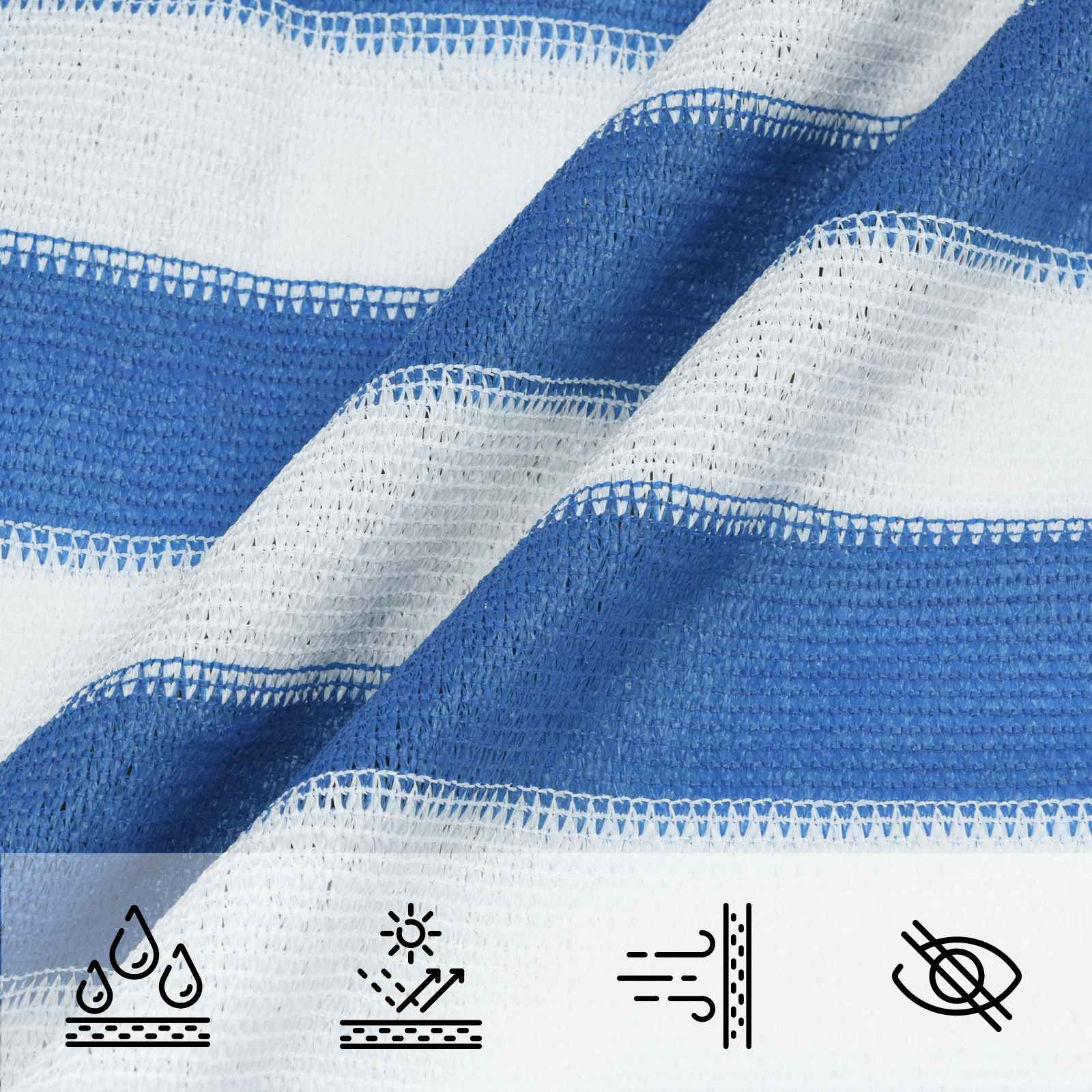 Telo Ombra 3 x 3 x 4,2 m HDPE Triangolare Blu e Bianco