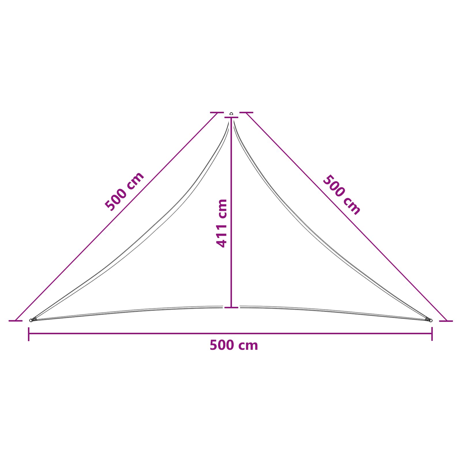 Telo Ombra 5 x 5 x 5 m HDPE Triangolare Blu e Bianco