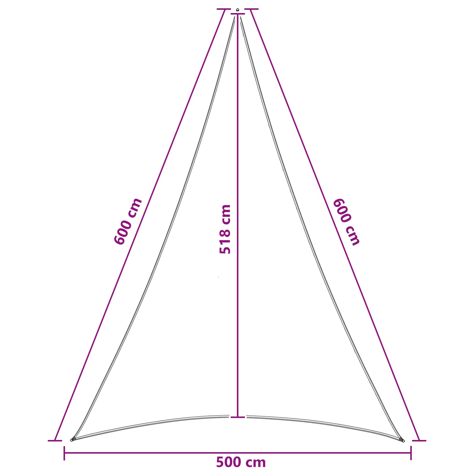 Telo Ombra 5 x 6 x 6 m HDPE Triangolare Blu e Bianco