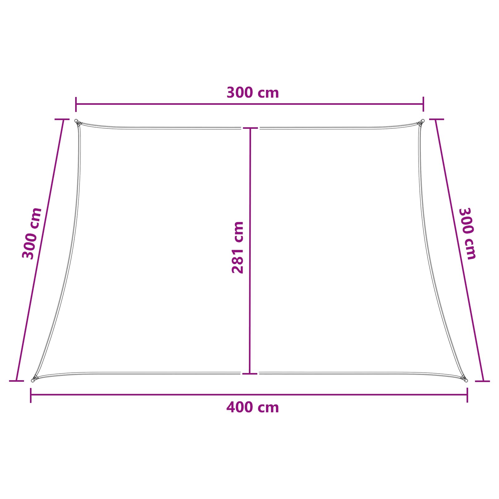Telo Ombra 3 / 4 x 3 m HDPE Rettangolare Blu e Bianco