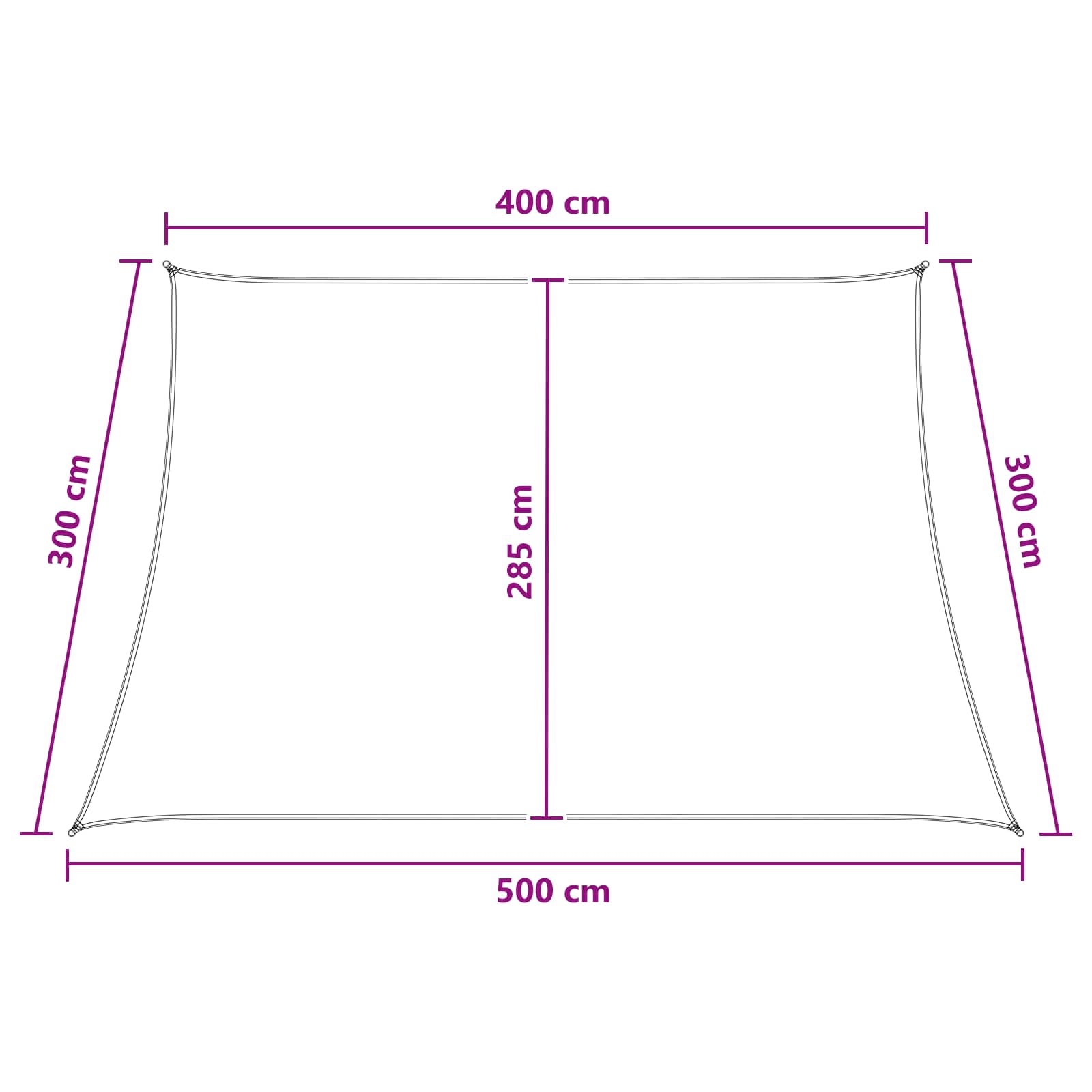 Telo Ombra 4 / 5 x 3 m HDPE Rettangolare Blu e Bianco