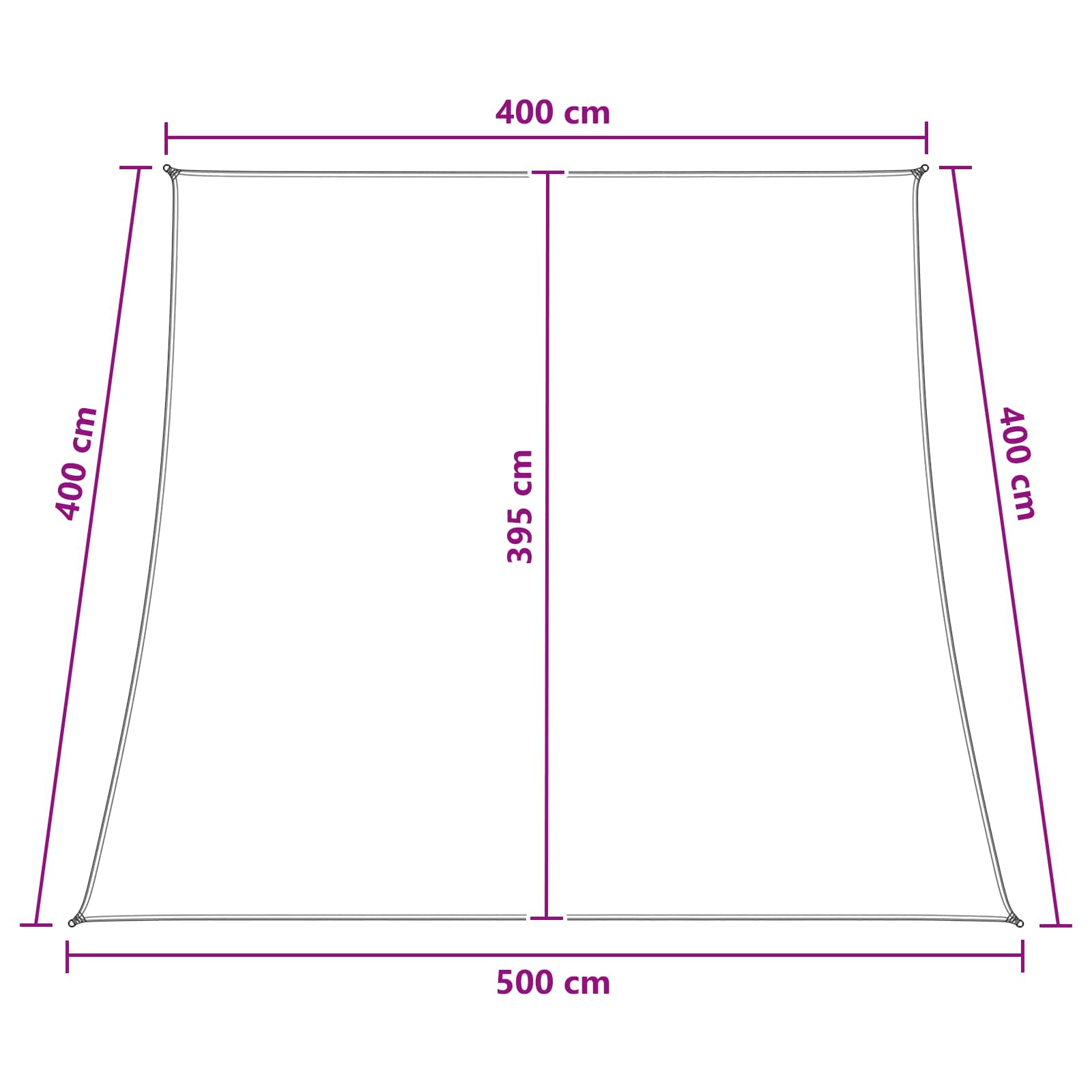 Telo Ombra 4 / 5 x 4 m HDPE Rettangolare Blu e Bianco