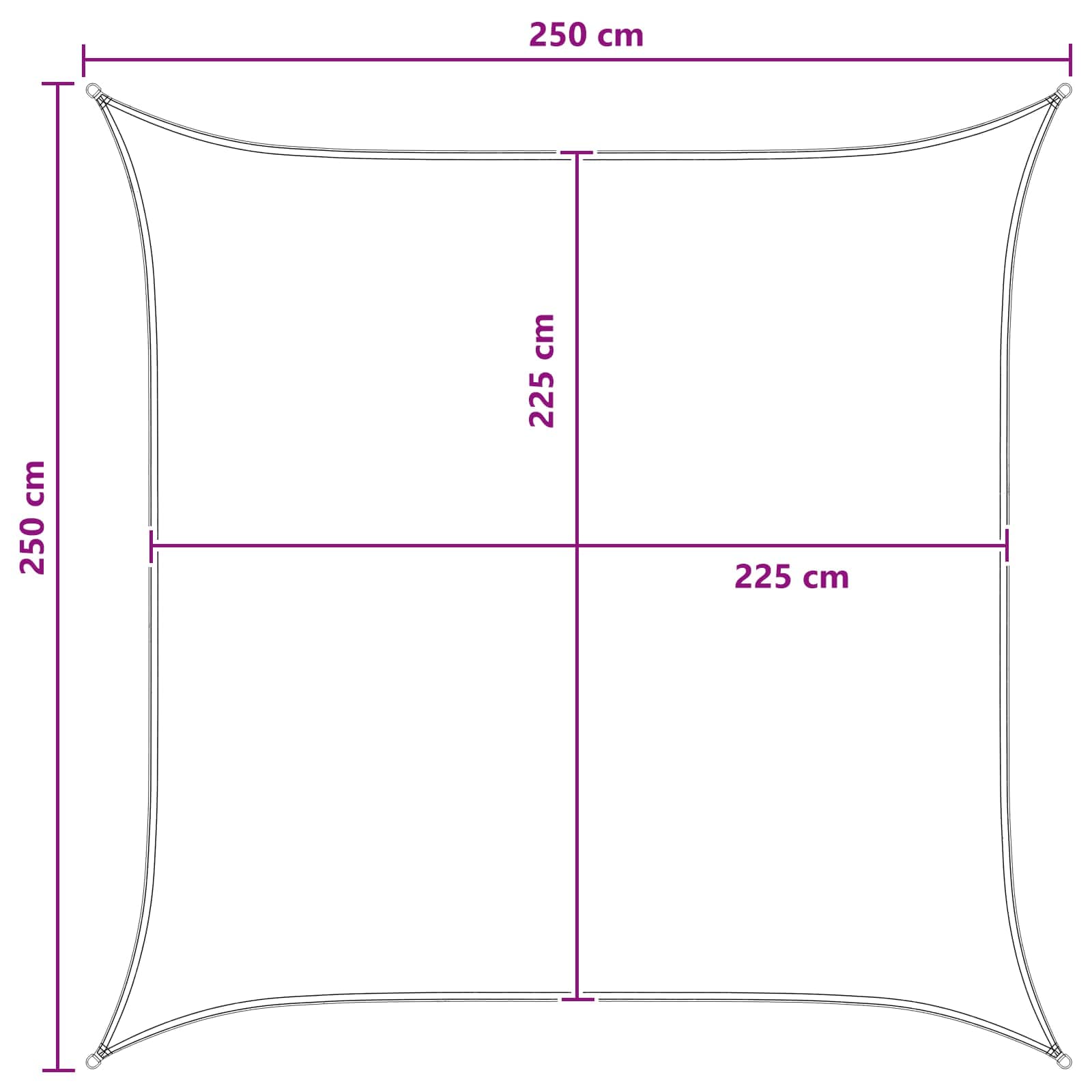 Telo Ombra Grigio chiaro e bianco 2,5 x 2,5 m HDPE