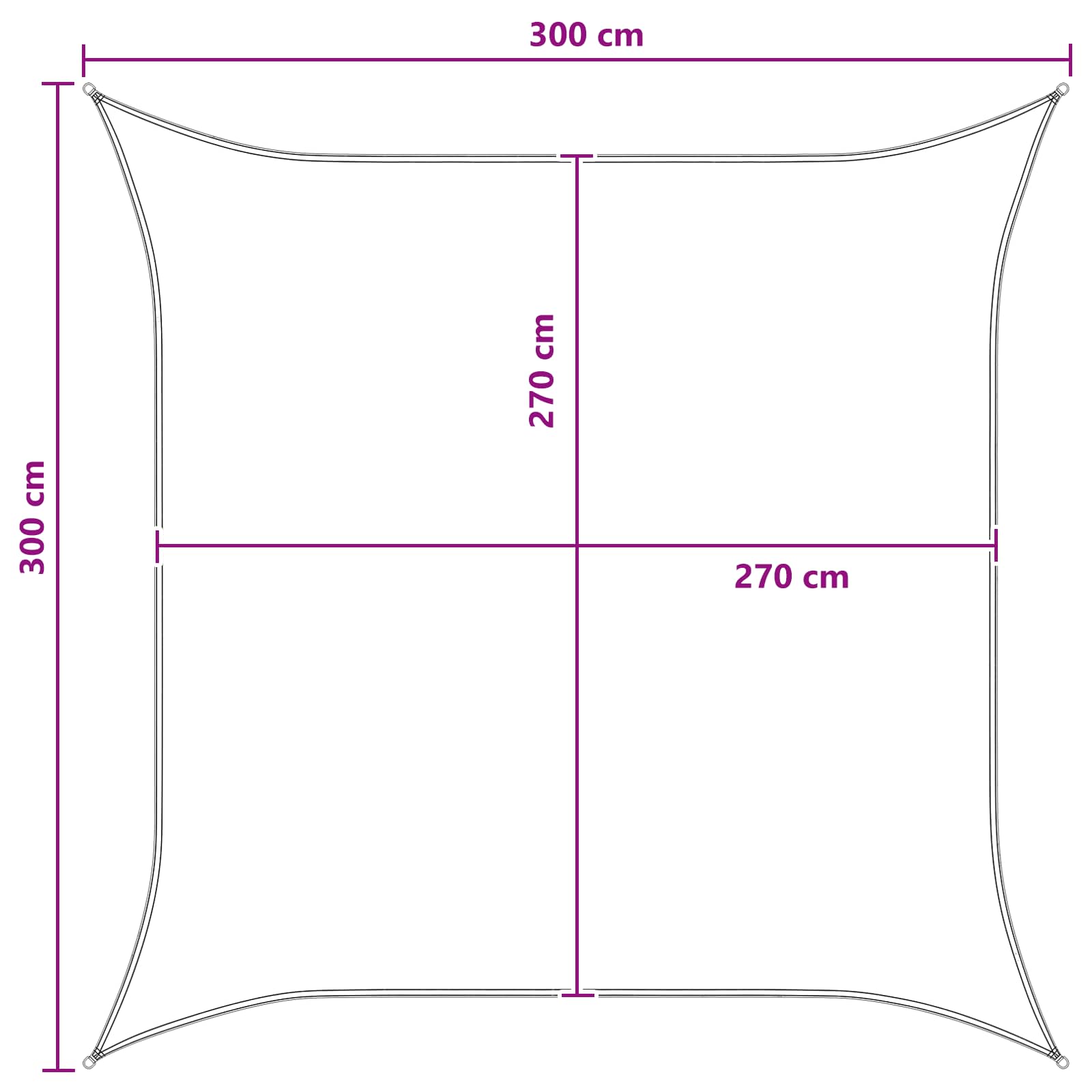 Telo Ombra Grigio chiaro e bianco 3 x 3 m HDPE