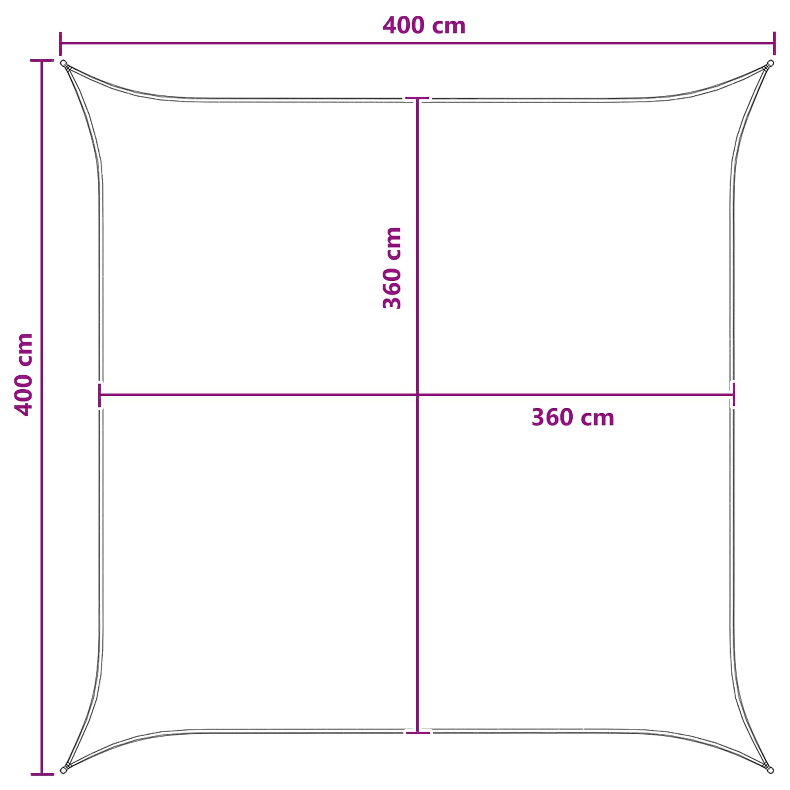 Telo Ombra Grigio chiaro e bianco 4 x 4 m HDPE