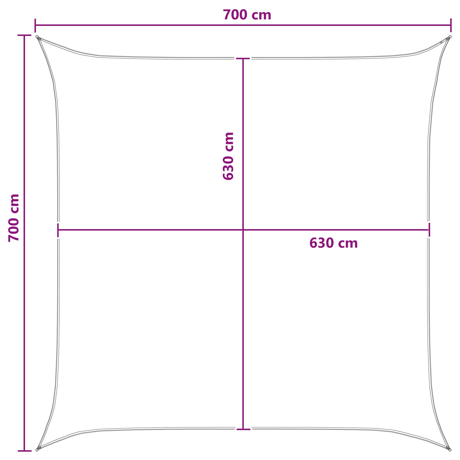Telo Ombra Grigio chiaro e bianco 7 x 7 m HDPE